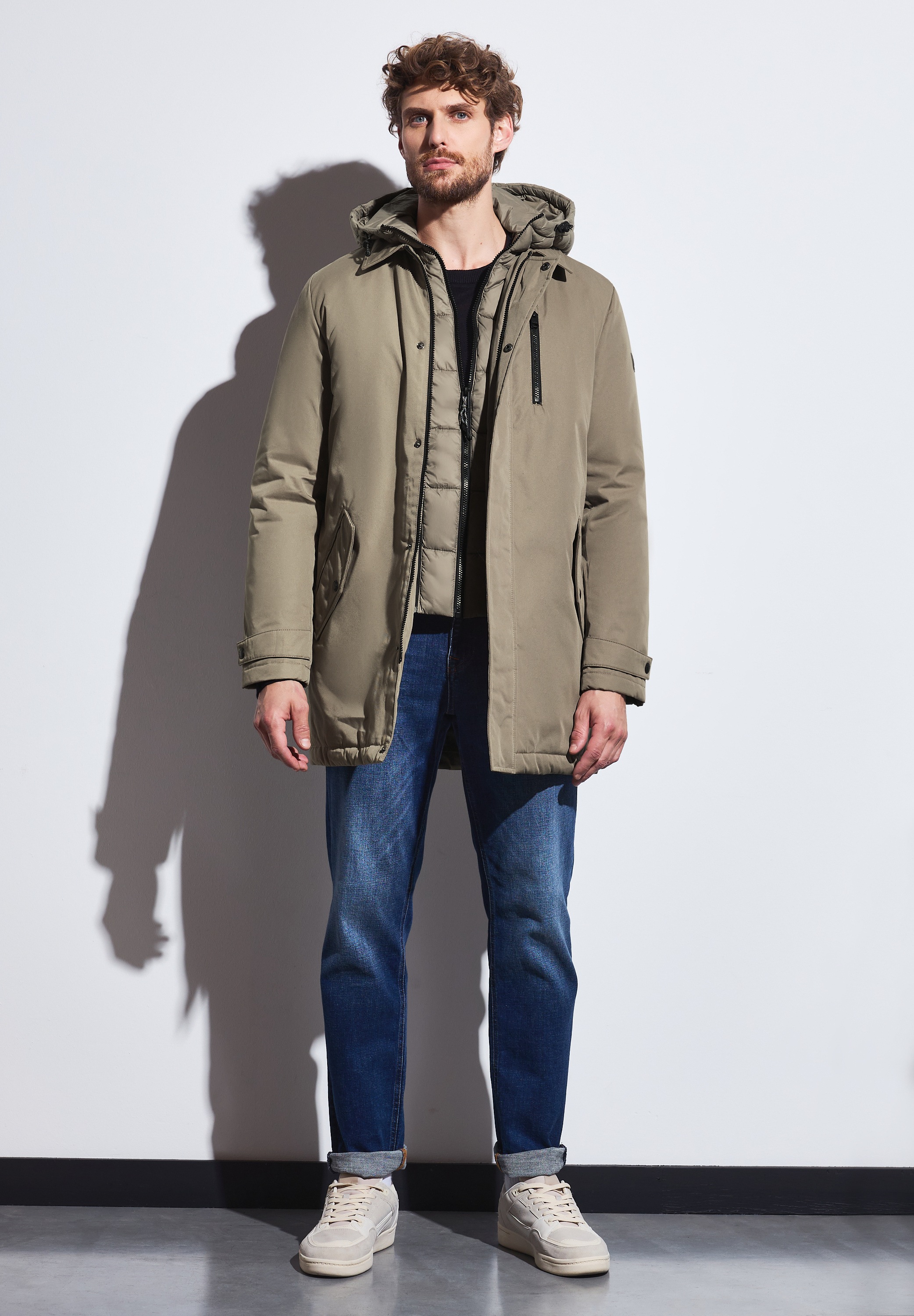 STREET ONE MEN Winterjacke, mit Kapuze, mit Kapuze