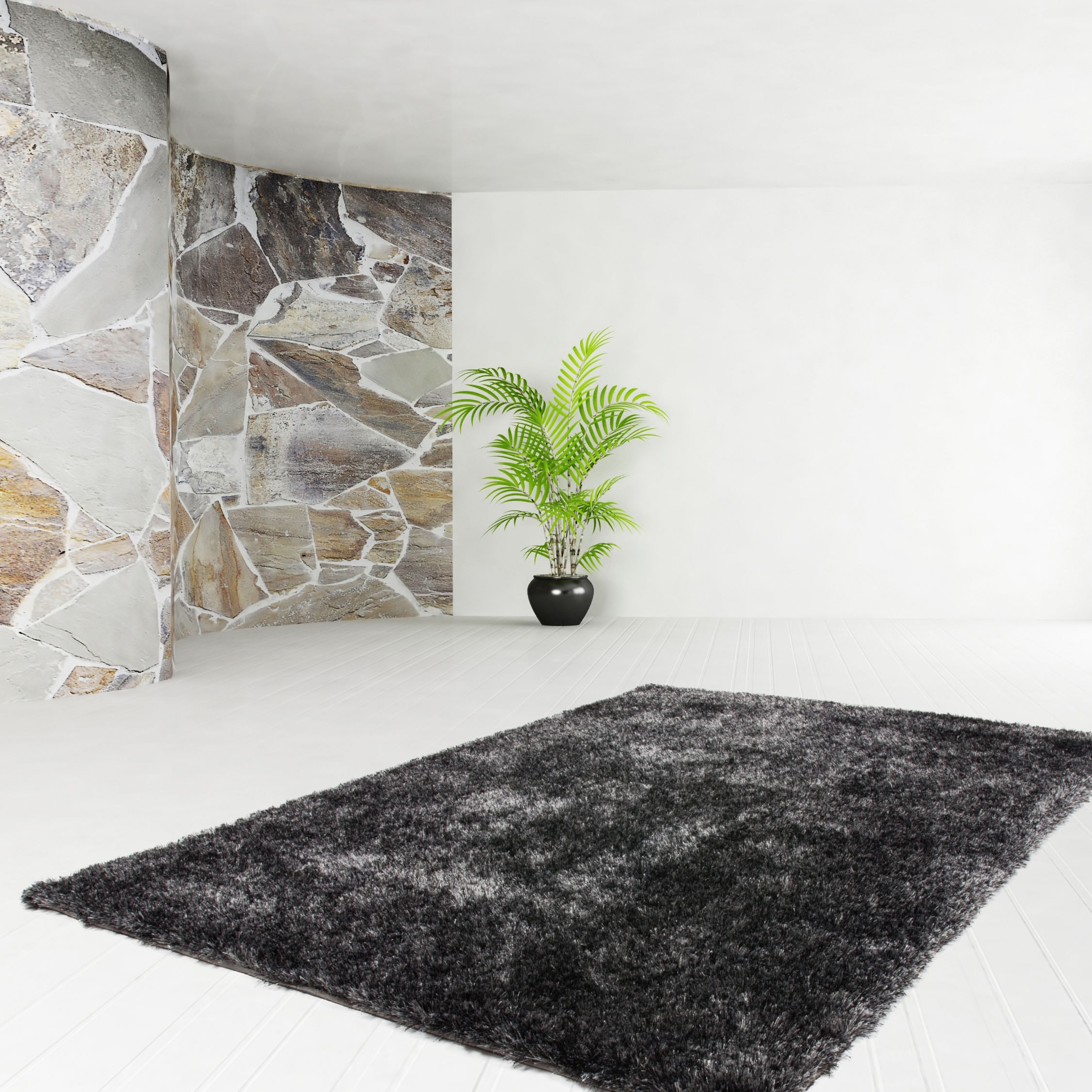 Melange, Kayoom | Wohnzimmer »Diamond rechteckig, weiche BAUR Shaggy, Langflor, 700«, Hochflor-Teppich Microfaser,