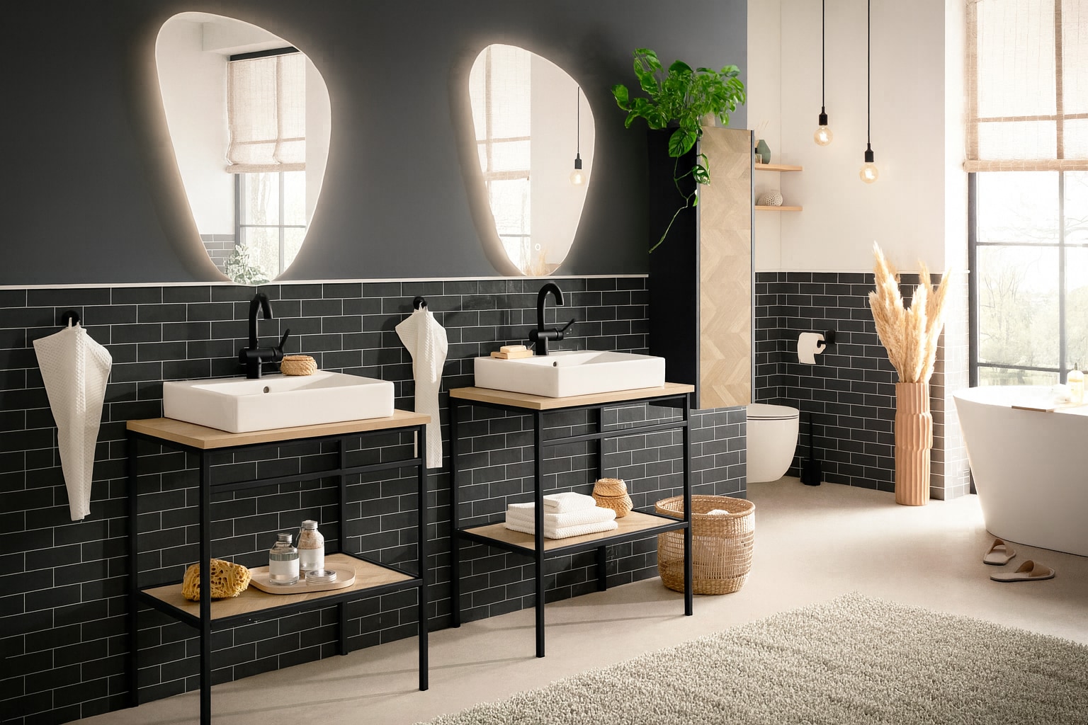 welltime LED-Lichtspiegel »Lorna, Breite 55 cm« organische Form