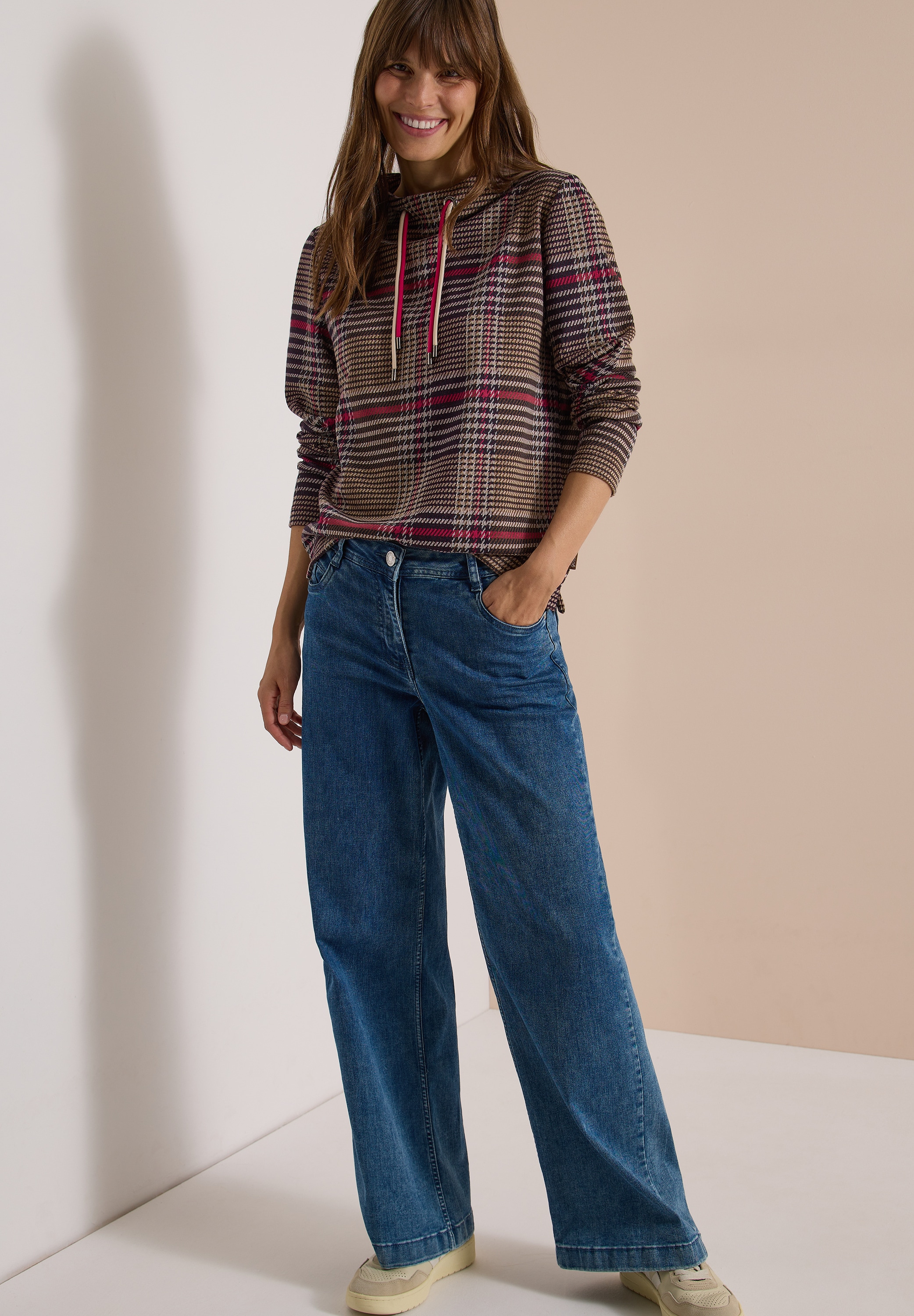 Cecil Sweatshirt , mit Funnel Neck und Muster
