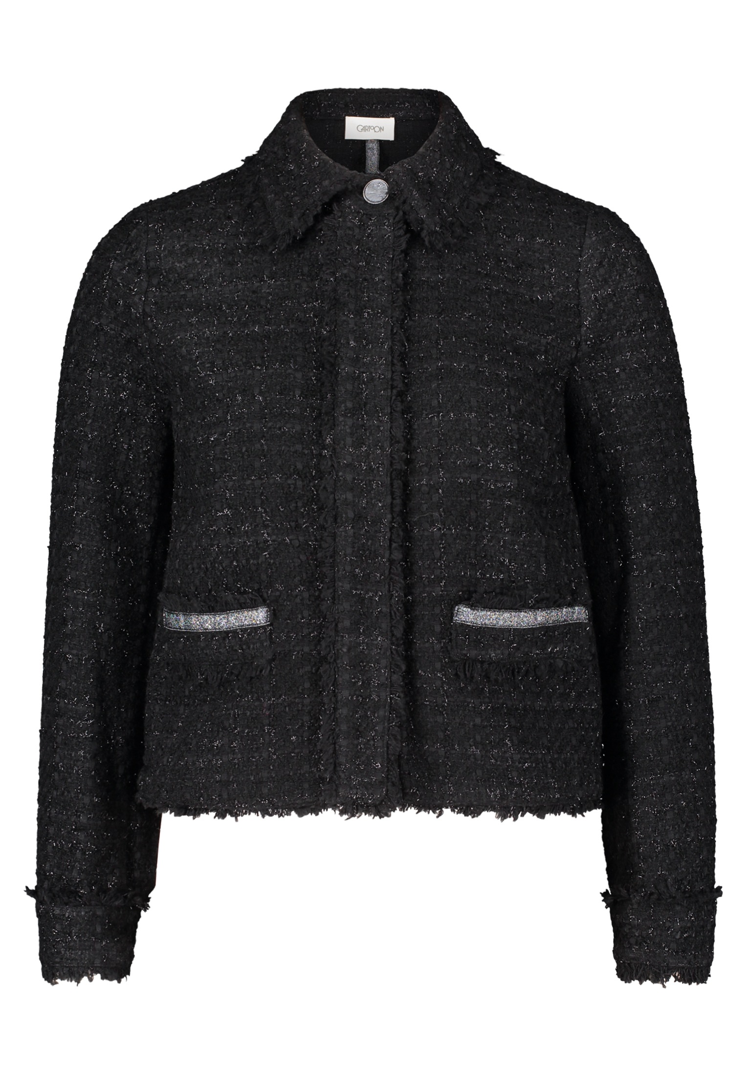 Cartoon Jackenblazer "Cartoon Damen Tweedblazer mit Fransen", Aufgesteppte günstig online kaufen