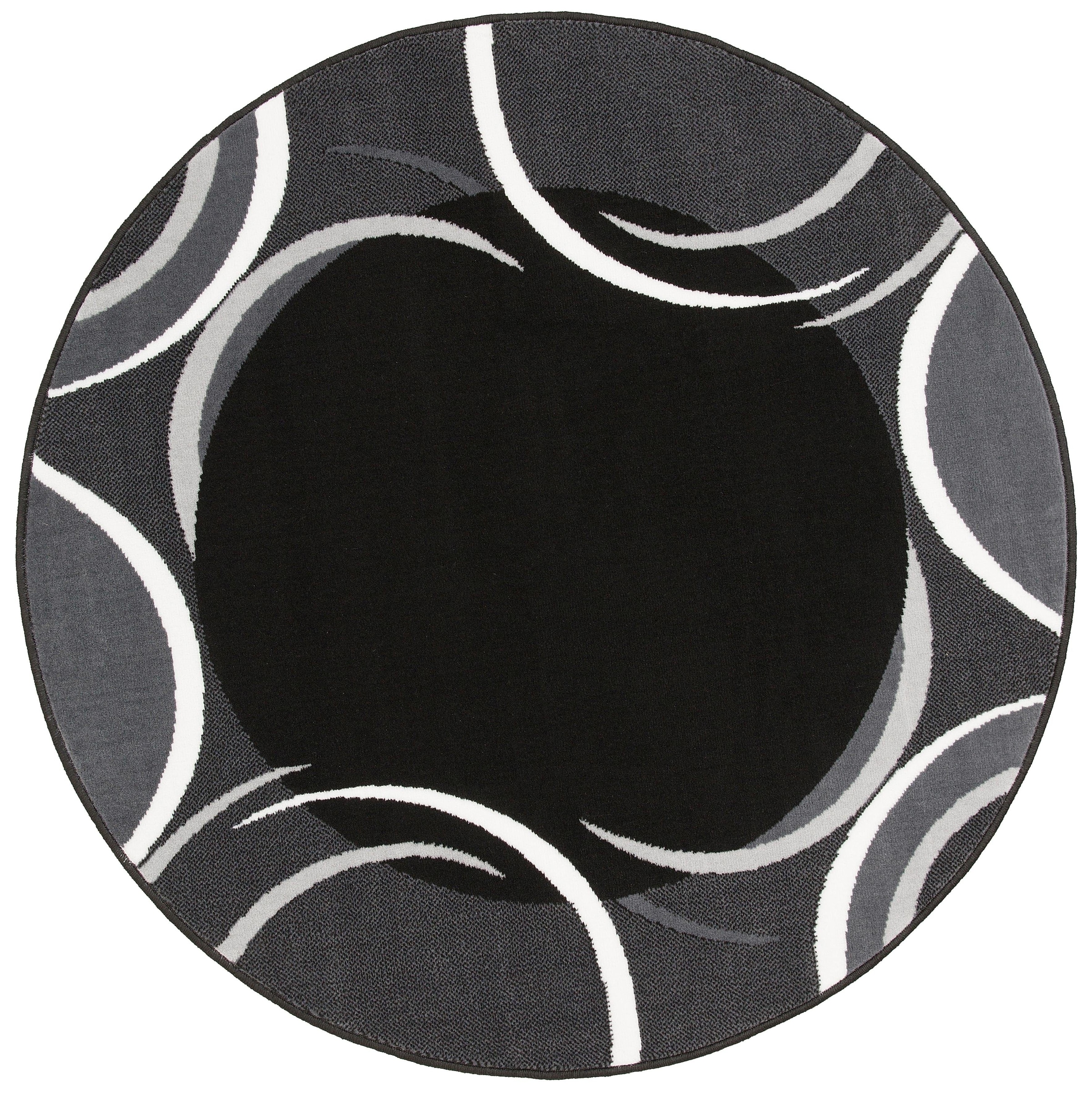 OTTO home Teppich "Noah" rund 7 mm Höhe mit Bordüre, Kurzflor, verspieltes Design, pflegeleicht, elegant