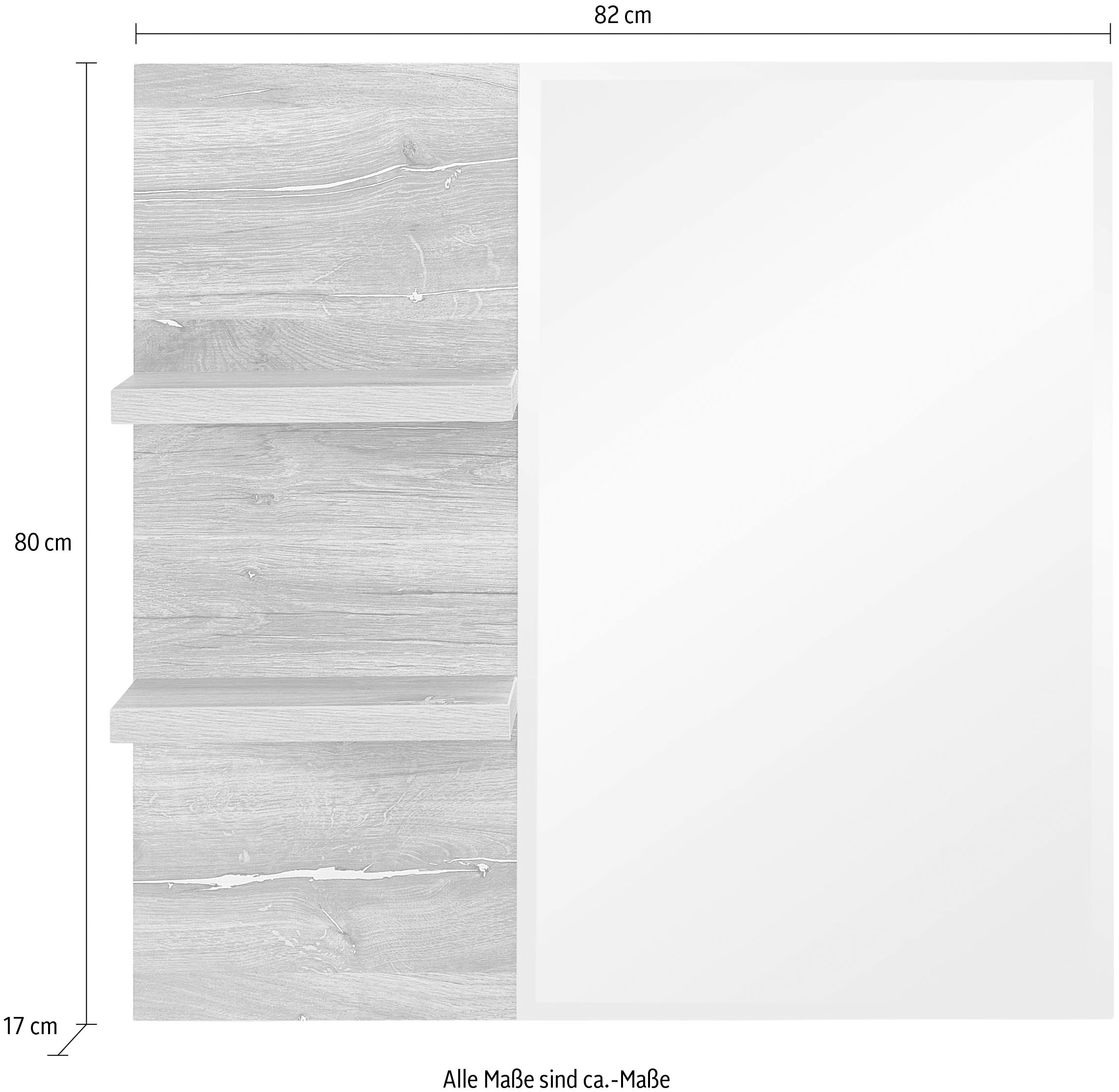 Innostyle Spiegel »Linea Spiegel, 82x80x17cm (B/H/T)«, (1 St.), 2 Ablegeboden, große, rechteckige Spiegelfläch