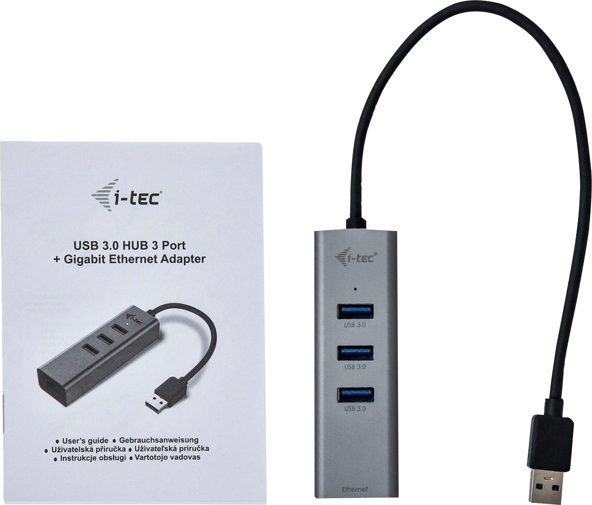 I-TEC USB-Adapter »USB-A Metal HUB 3 Port Giga«