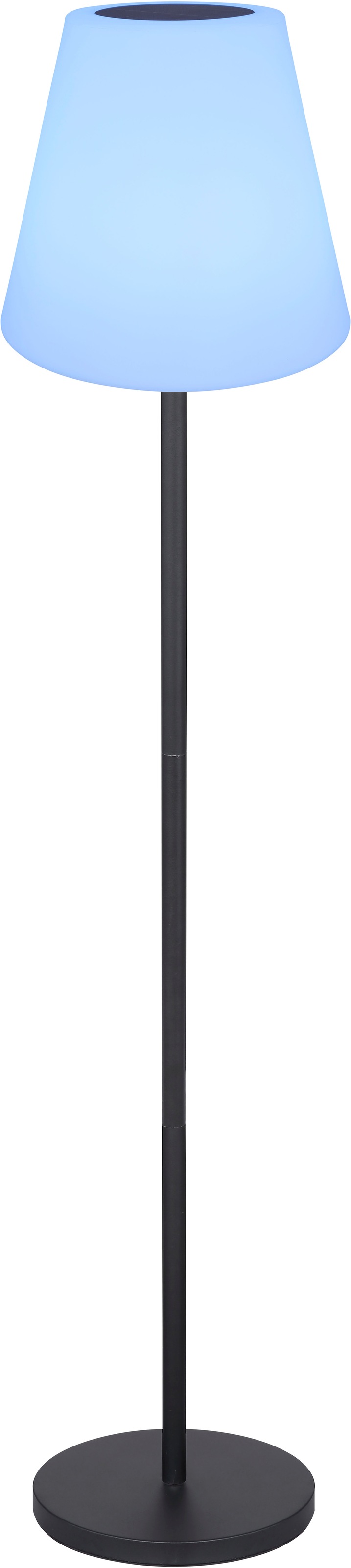 GLOBO LIGHTING LED Solarleuchte »SOLARLEUCHTE METALL« LED-Modul 1 Stk. Warmweiß Solarleuchte Schwarz, Opal, dimmbar, RGB, Fernbedienung, LED 0,1W