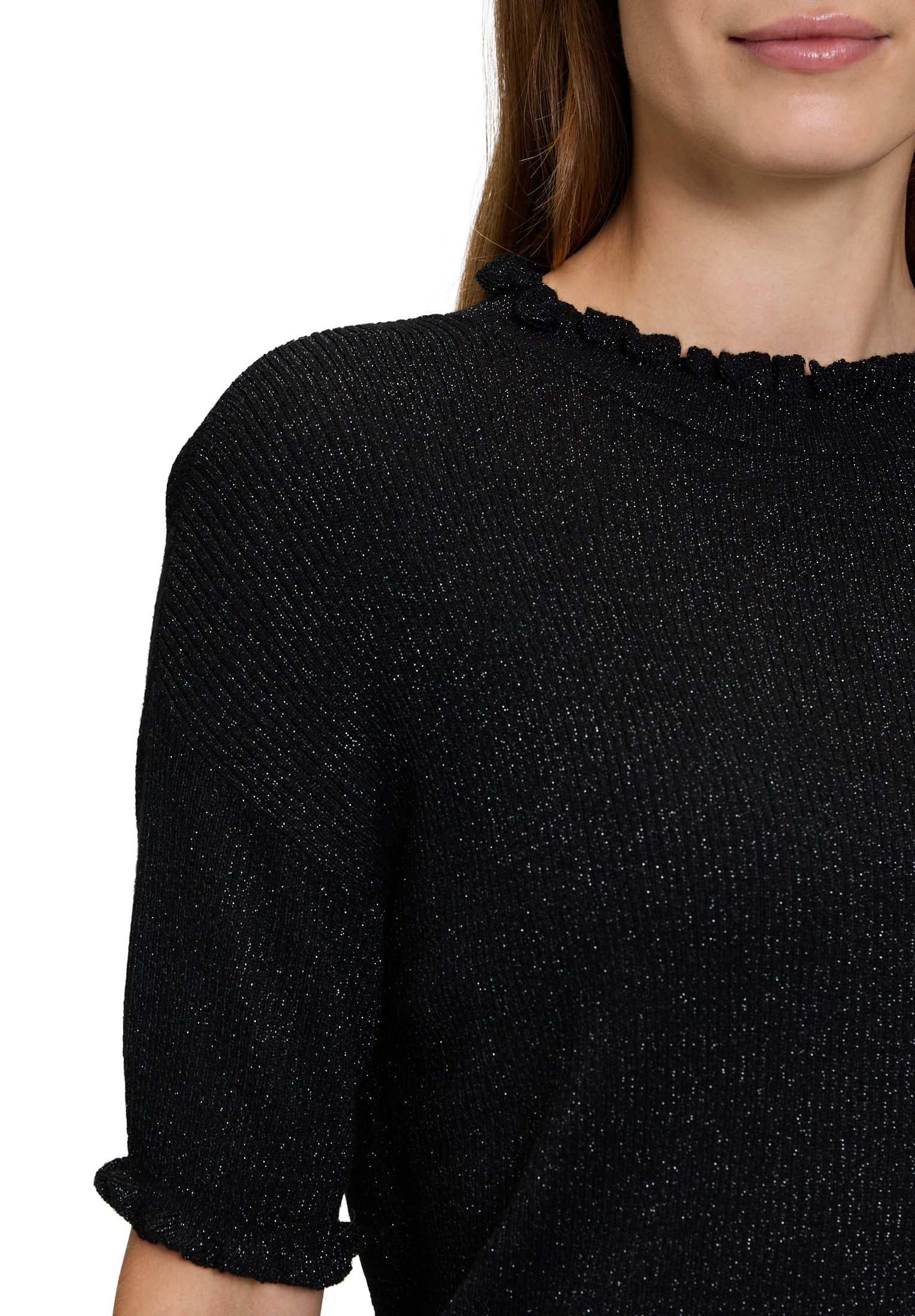Cartoon Strickpullover »Cartoon Damen Strickpullover mit Rüschen«, (1 tlg.), Struktur