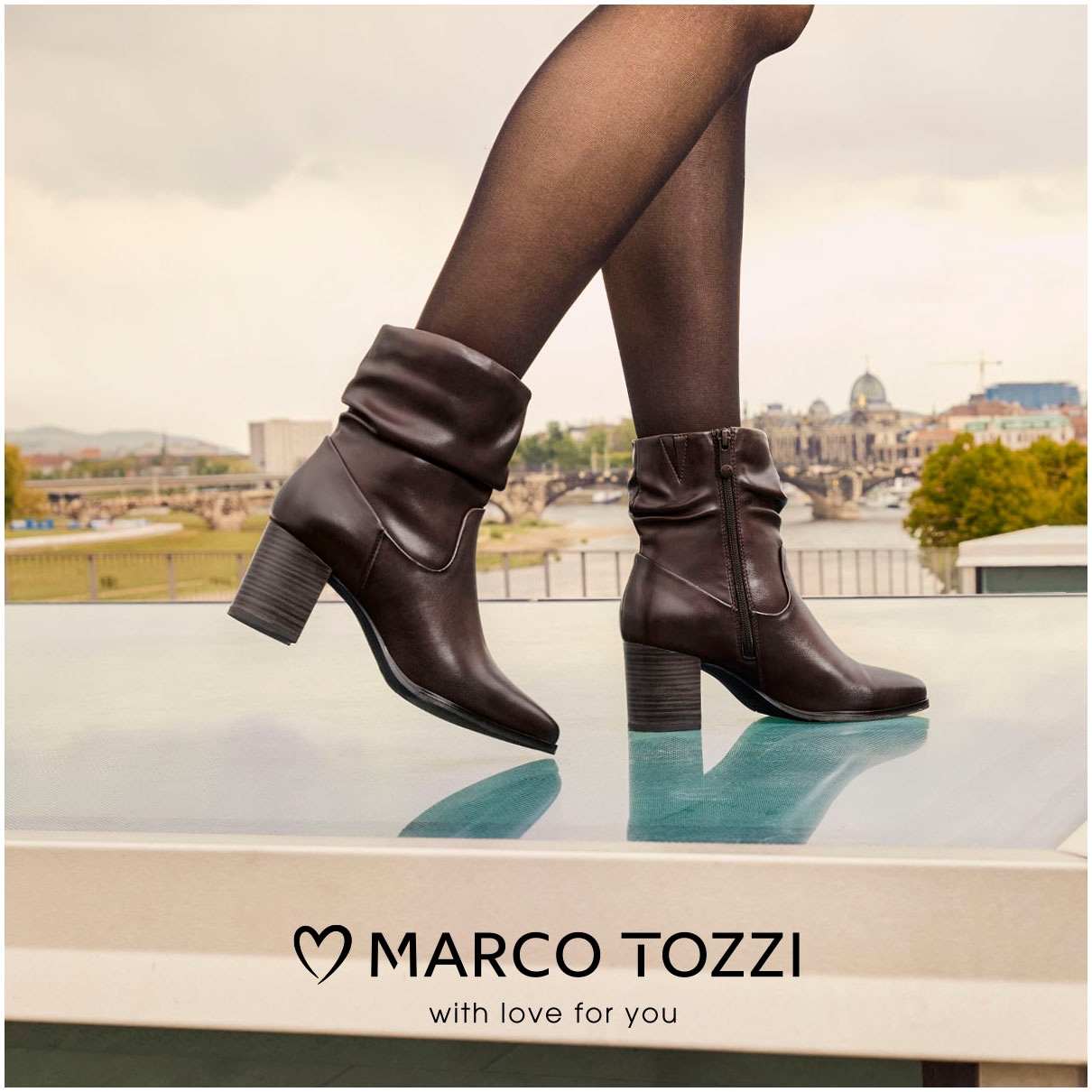 MARCO TOZZI Stiefelette, Blockabsatz, Businessschuh mit Falten im slouchy L günstig online kaufen