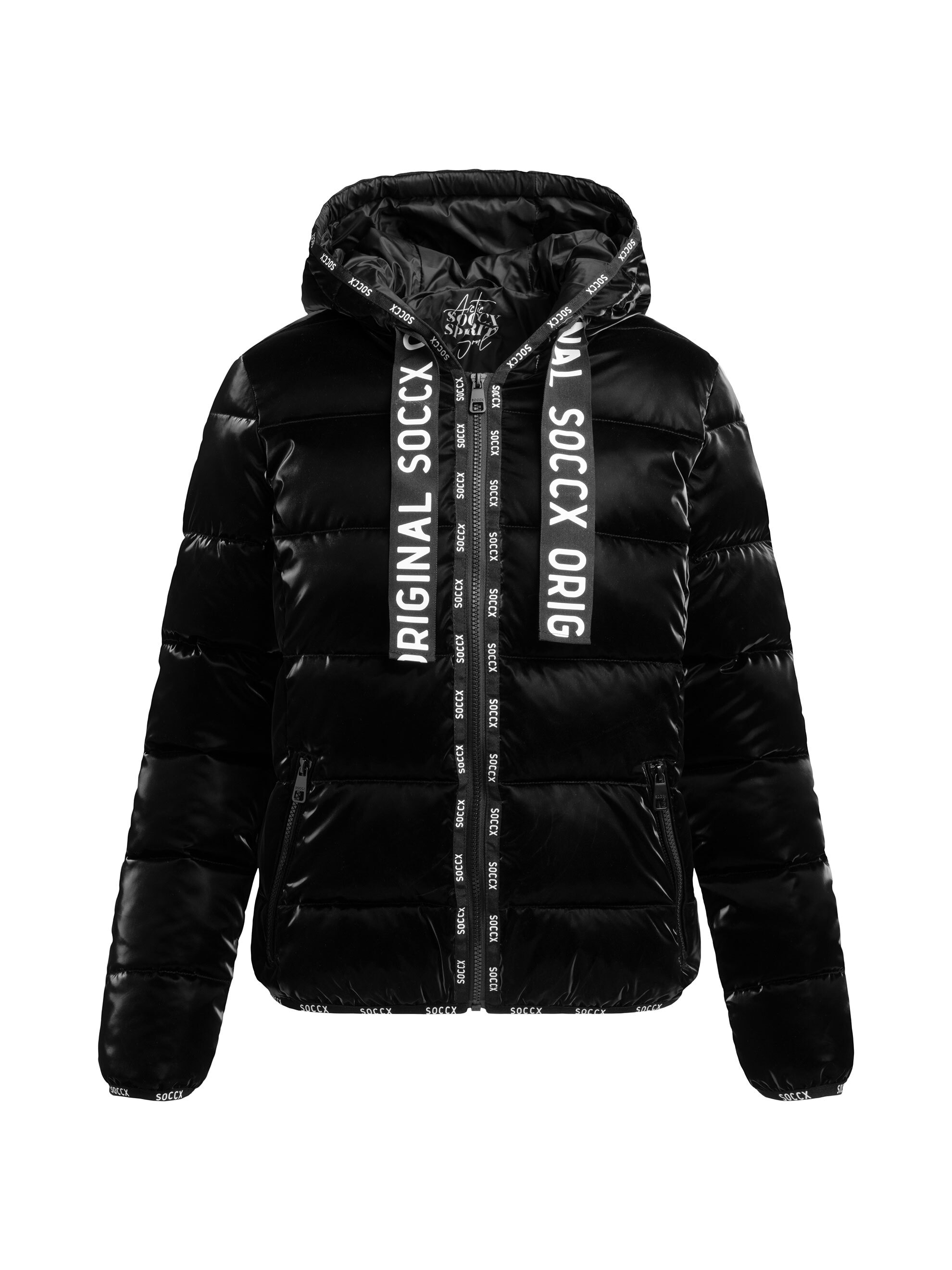 SOCCX Winterjacke mit Kapuze mit Reißverschluss an den Einschubtaschen
