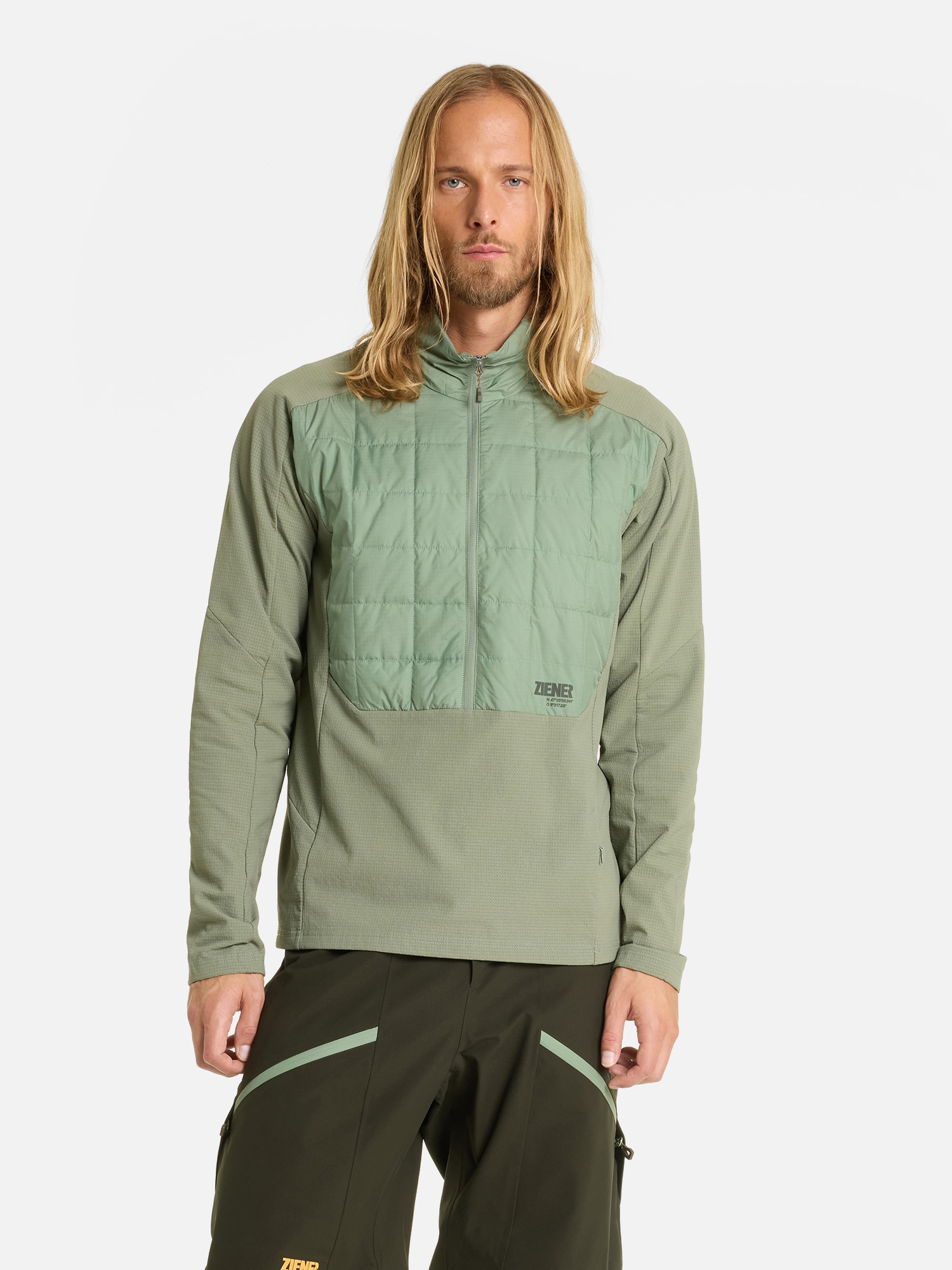 Ziener Sweatshirt »RAFY-Z HERREN«, wind- u. wasserabweisend, warm, elastisch, Stehkragen
