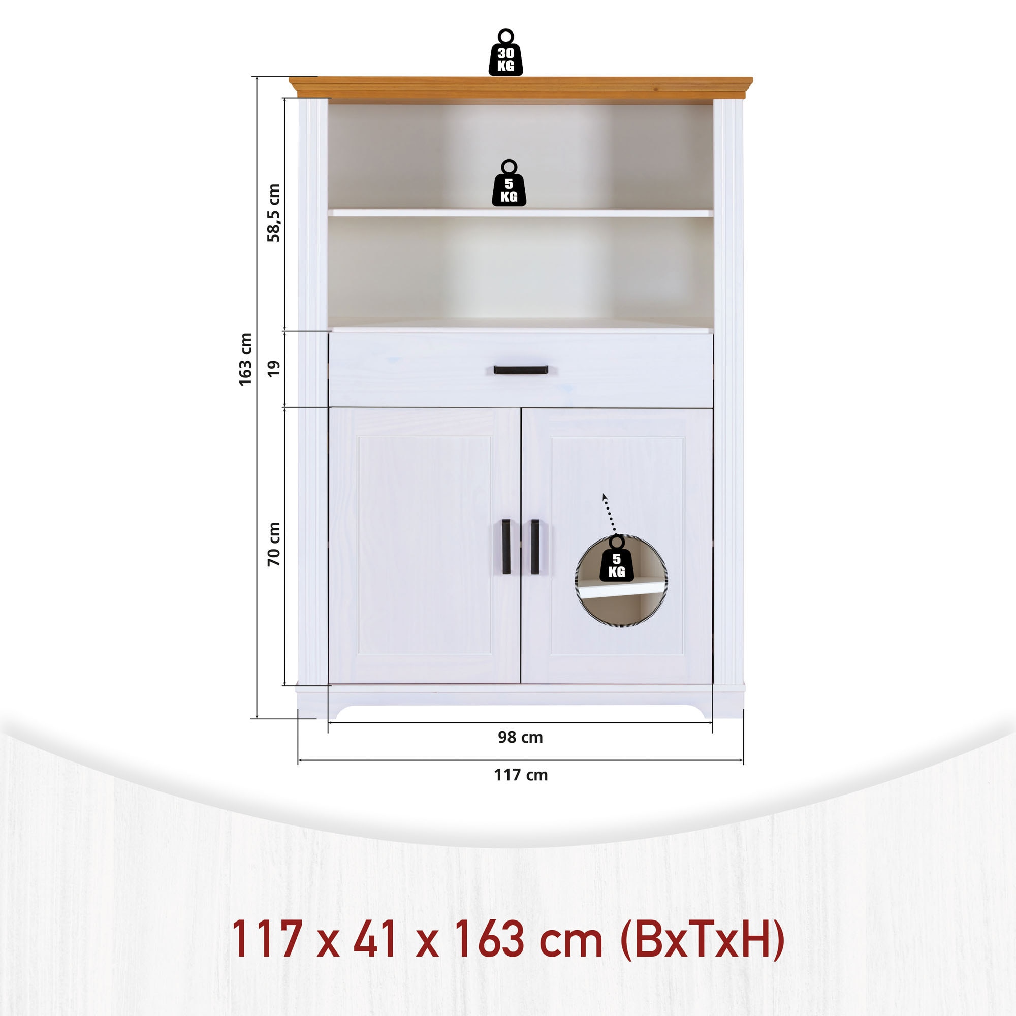 Inter Link Highboard »Highboard Maluno« 1 Stk. tlg.