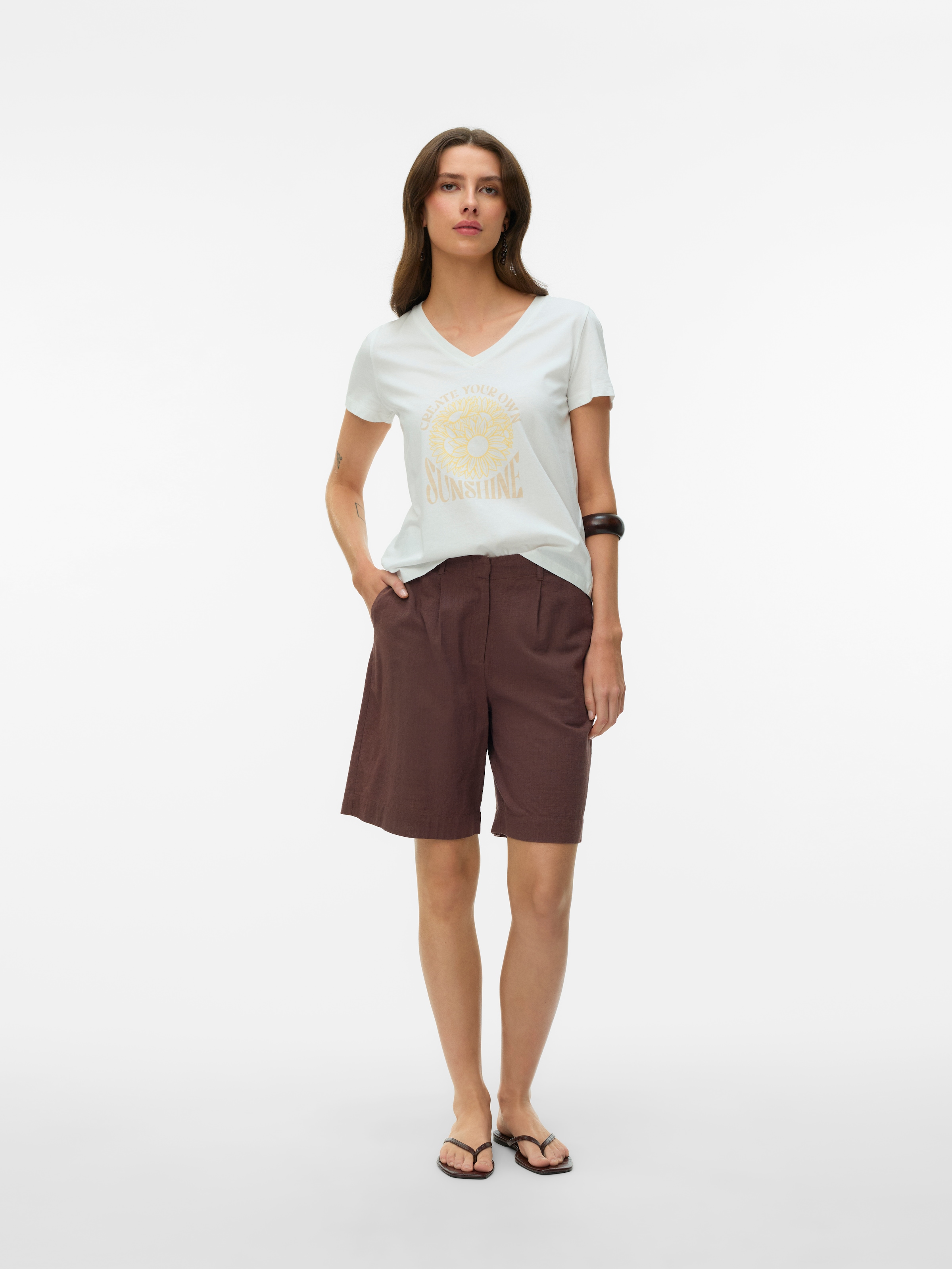 Vero Moda Shorts »VMCAIA BERMUDA WVN NOOS«  Baumwollmischung, regular fit, mit Leinen