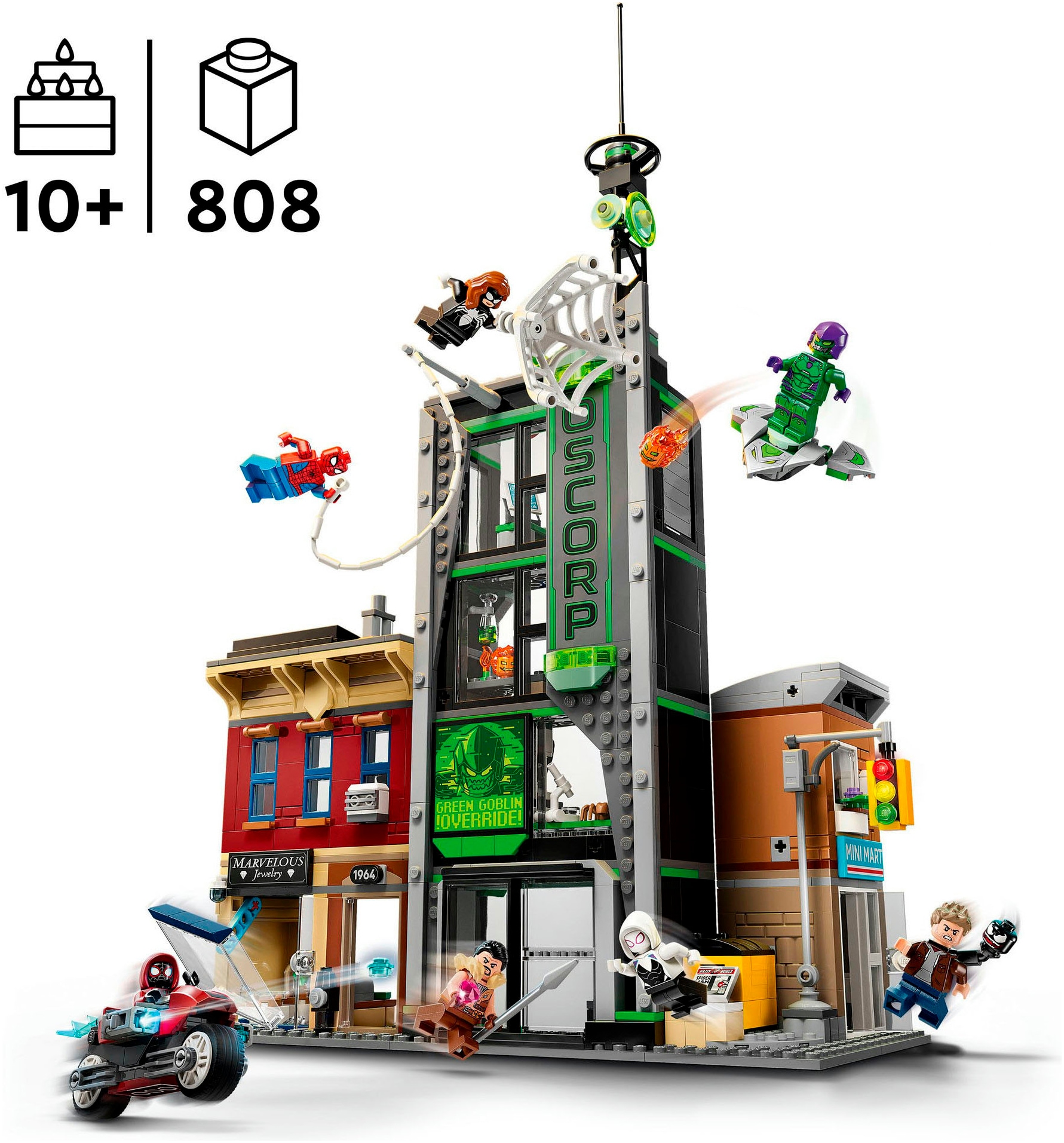 LEGO® Konstruktionsspielsteine »Spider-Man vs. Oscorp (76324), LEGO Super Heroes«, (808 St.), Made in Europe