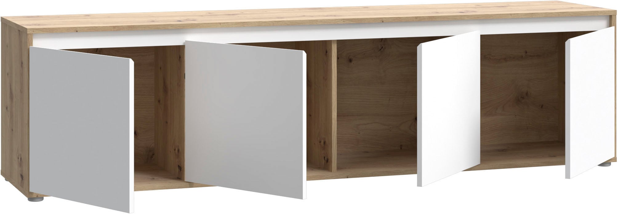 FORTE Lowboard »TV-Board groß Breite ca 190 cm«, (B/H/T 188,3/49,7/42 cm), grifflose Front, viel Stauraum