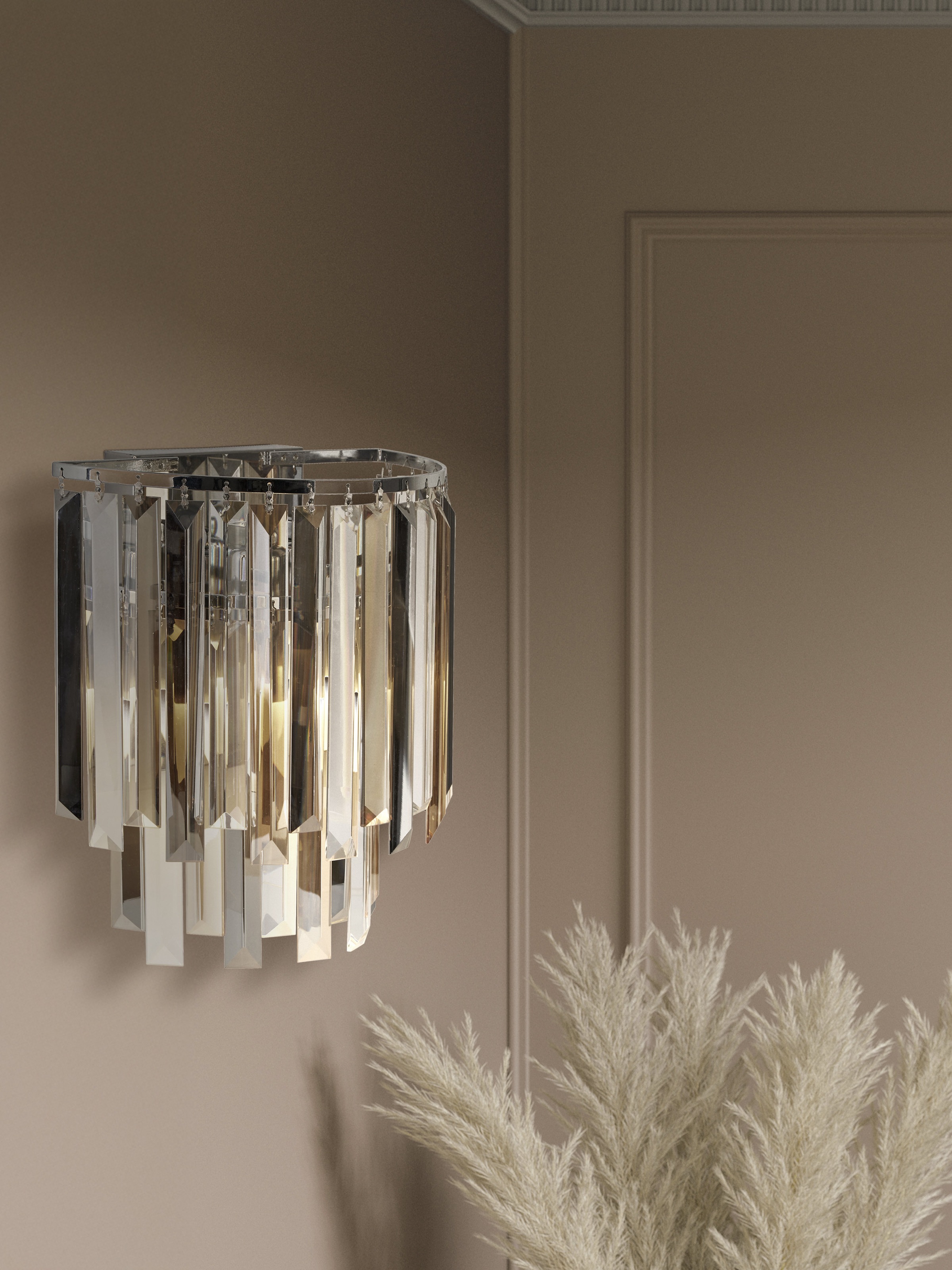 Searchlight LED Bilderleuchte »Clarissa 2Lt Wandlampe - Chrom- und Mischglas« E14 1 Stk.