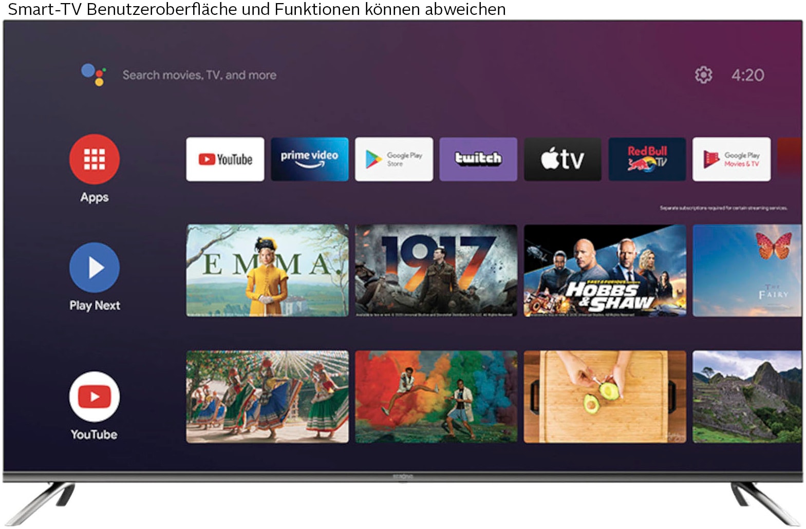 LED-Fernseher, 139 cm/55 Zoll, 4K Ultra HD, Android TV-Smart-TV