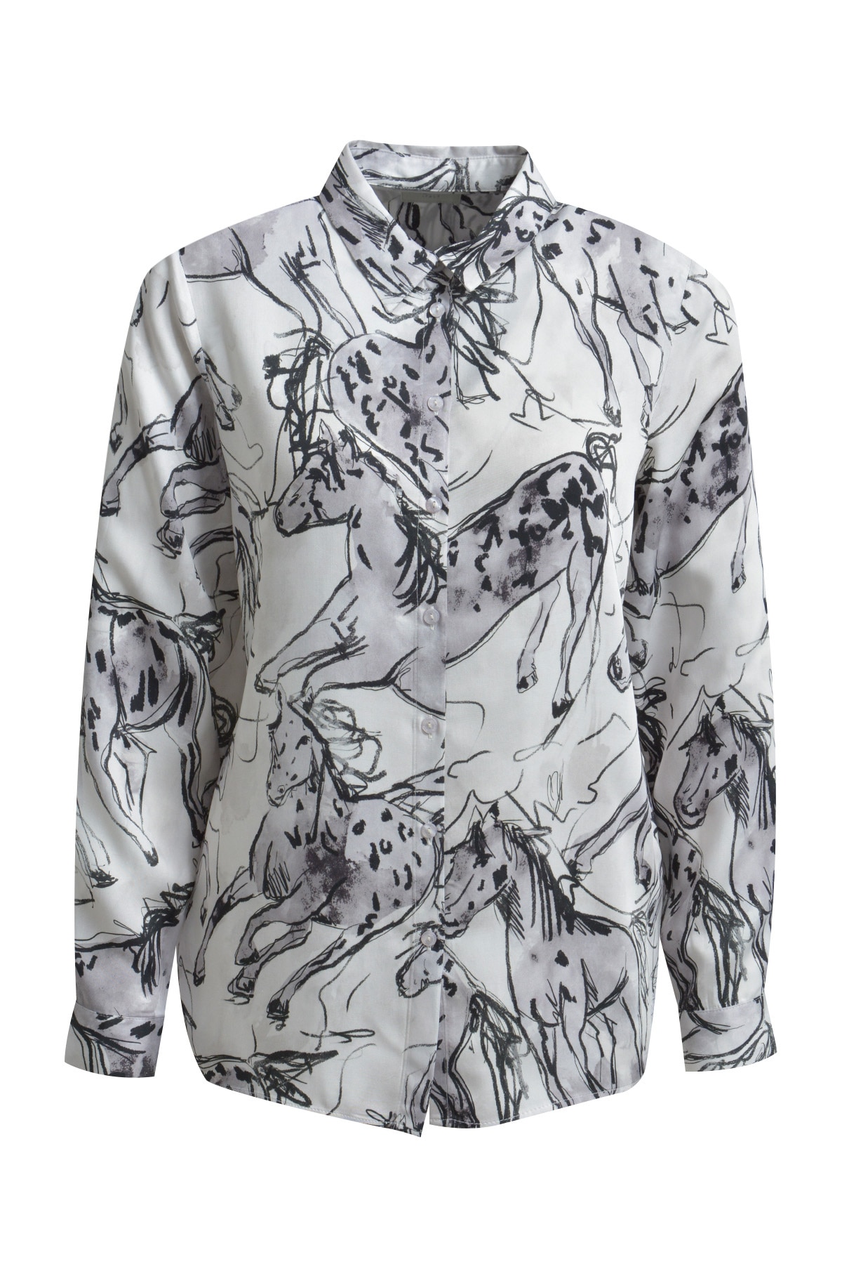 Milano Italy Langarmbluse mit Kellerfalte im Rücken