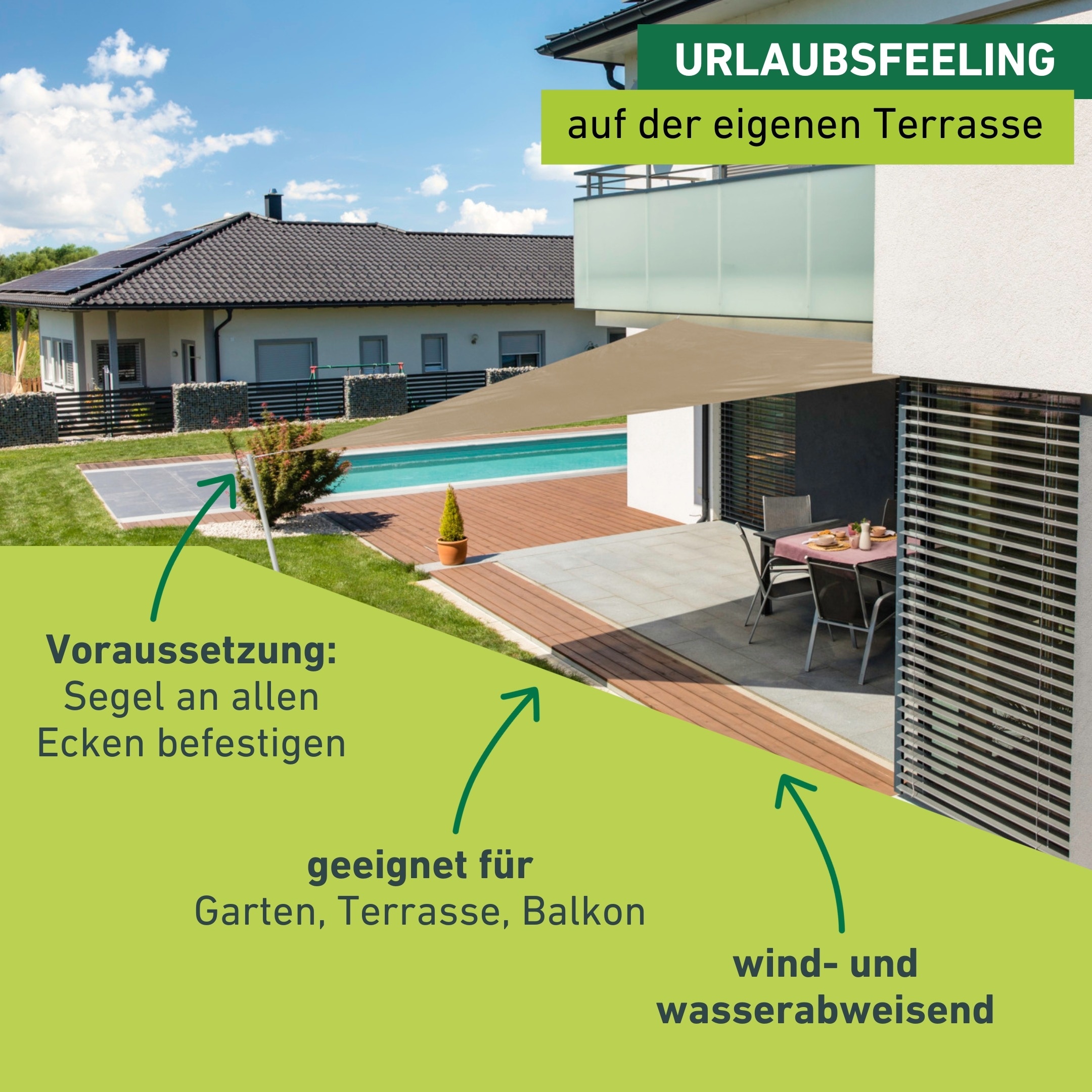 Windhager Sonnensegel »Cannes, Dreiecksegel zur Beschattung von Garten, Terrasse, Balkon« Sonnenschutz 4 x 4 x 4 m, erhältlich in anthrazit, grau oder taupe