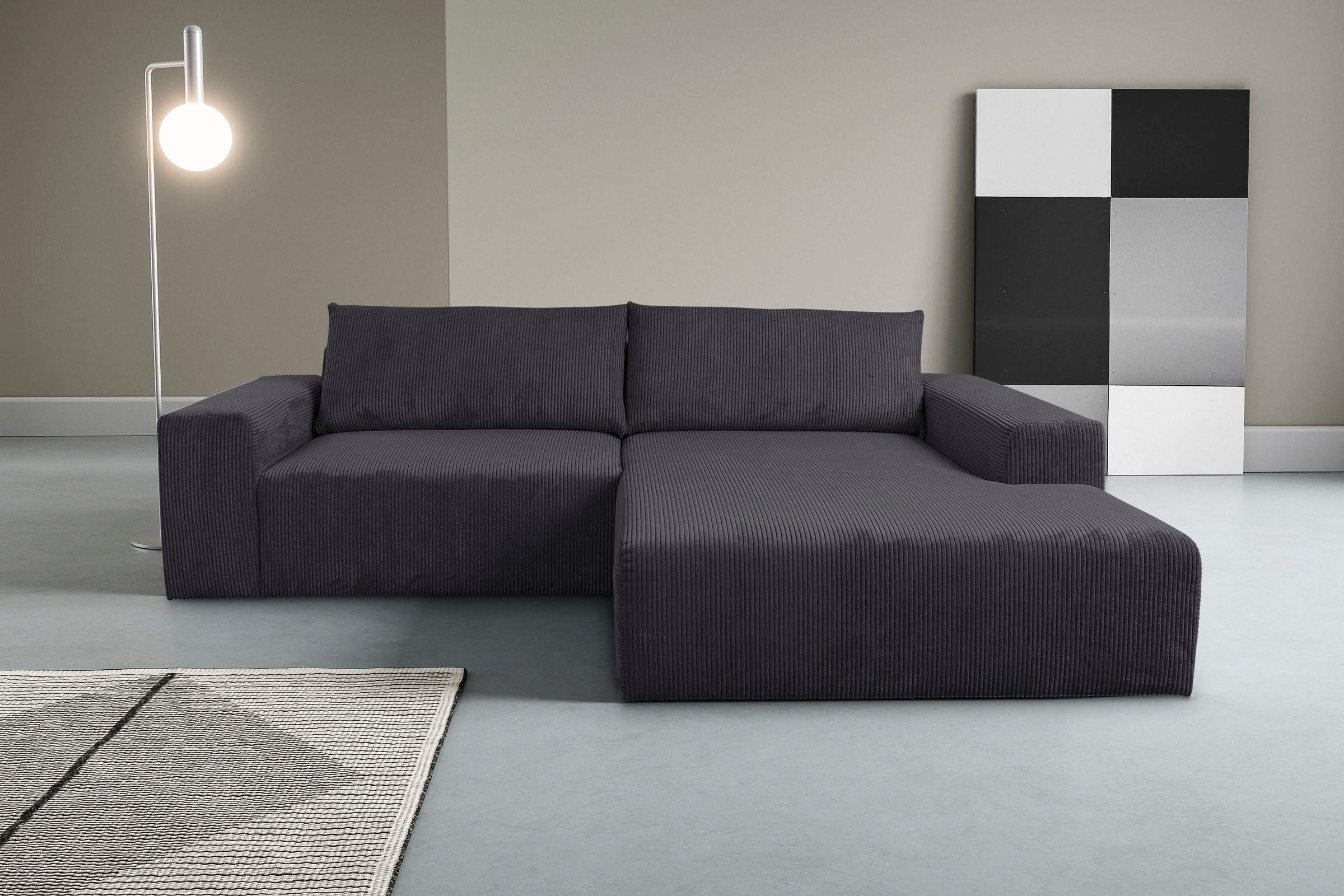 WERK2 Ecksofa »Rio, elegant & bequem, Breite 262 cm, L-Form« Puristisches Design mit maximalem Komfort
