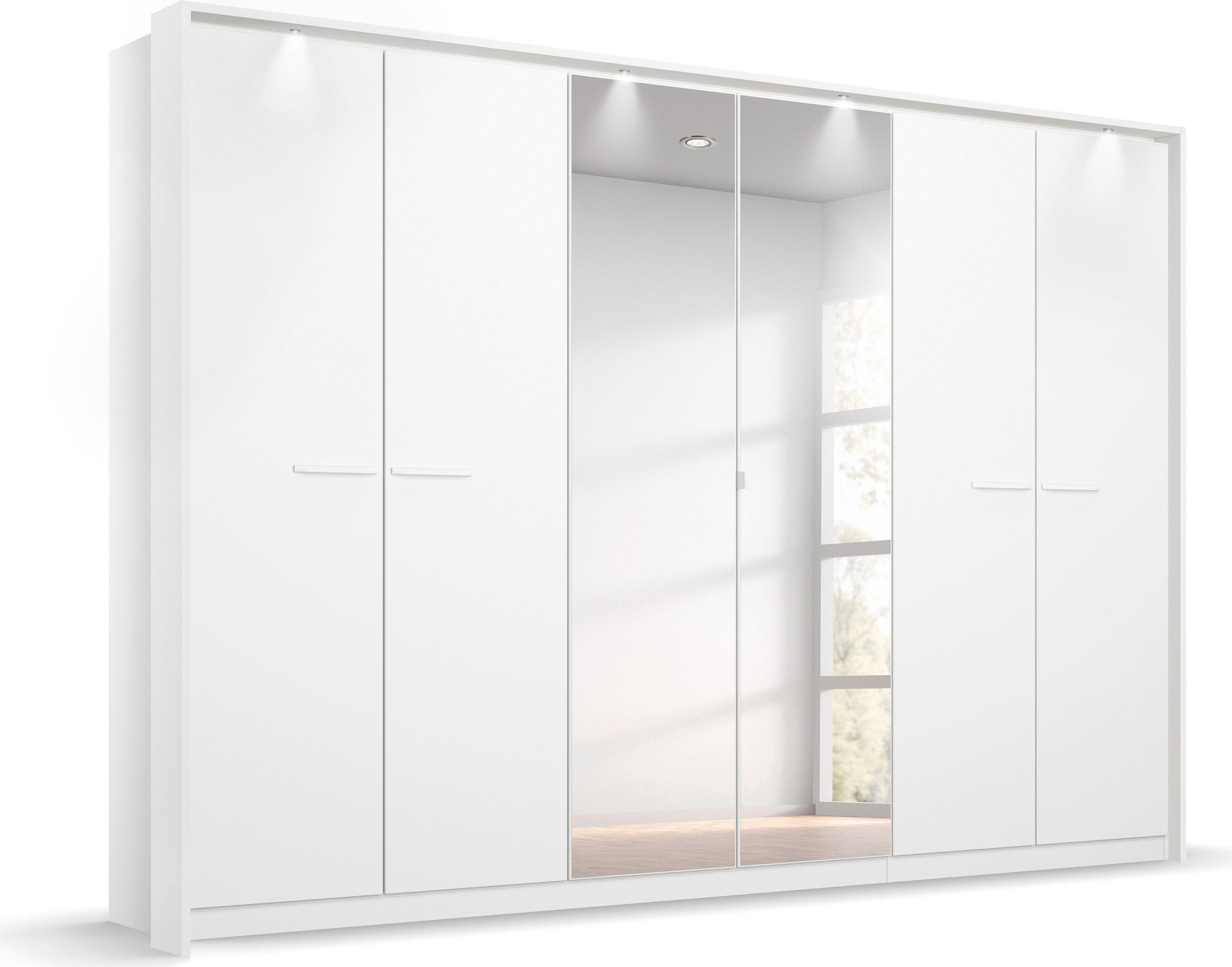 OTTO home Kleiderschrank "Mehrzweckschrank Aktenschrank Möbel Mietswohnung Schlafzimmer OTELI" erhältlich in Breiten 230/275 cm inkl. Innenschubladen und extra Böden, inkl. Passepartout optional mit Beleuchtung MADE IN GERMANY