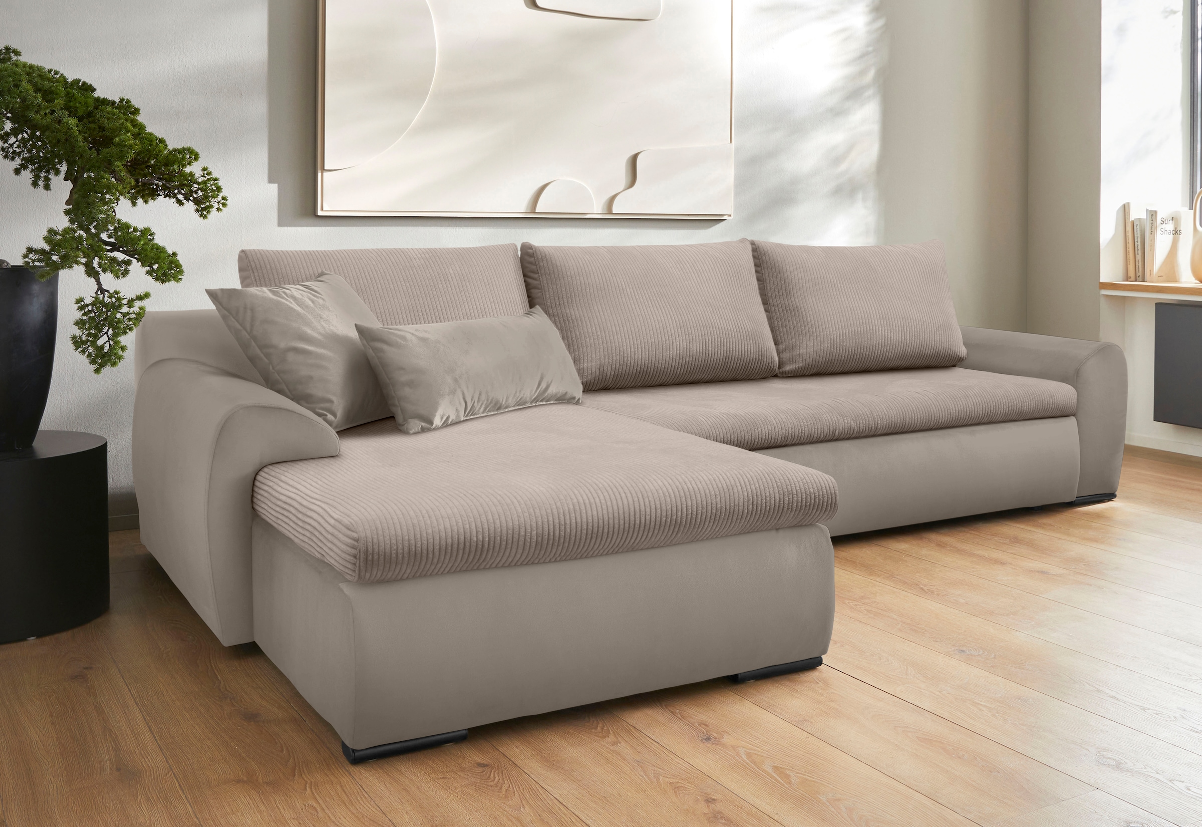Home affaire Ecksofa "Win, L-Form, Breite 285cm", optional mit Schlaffunkti günstig online kaufen