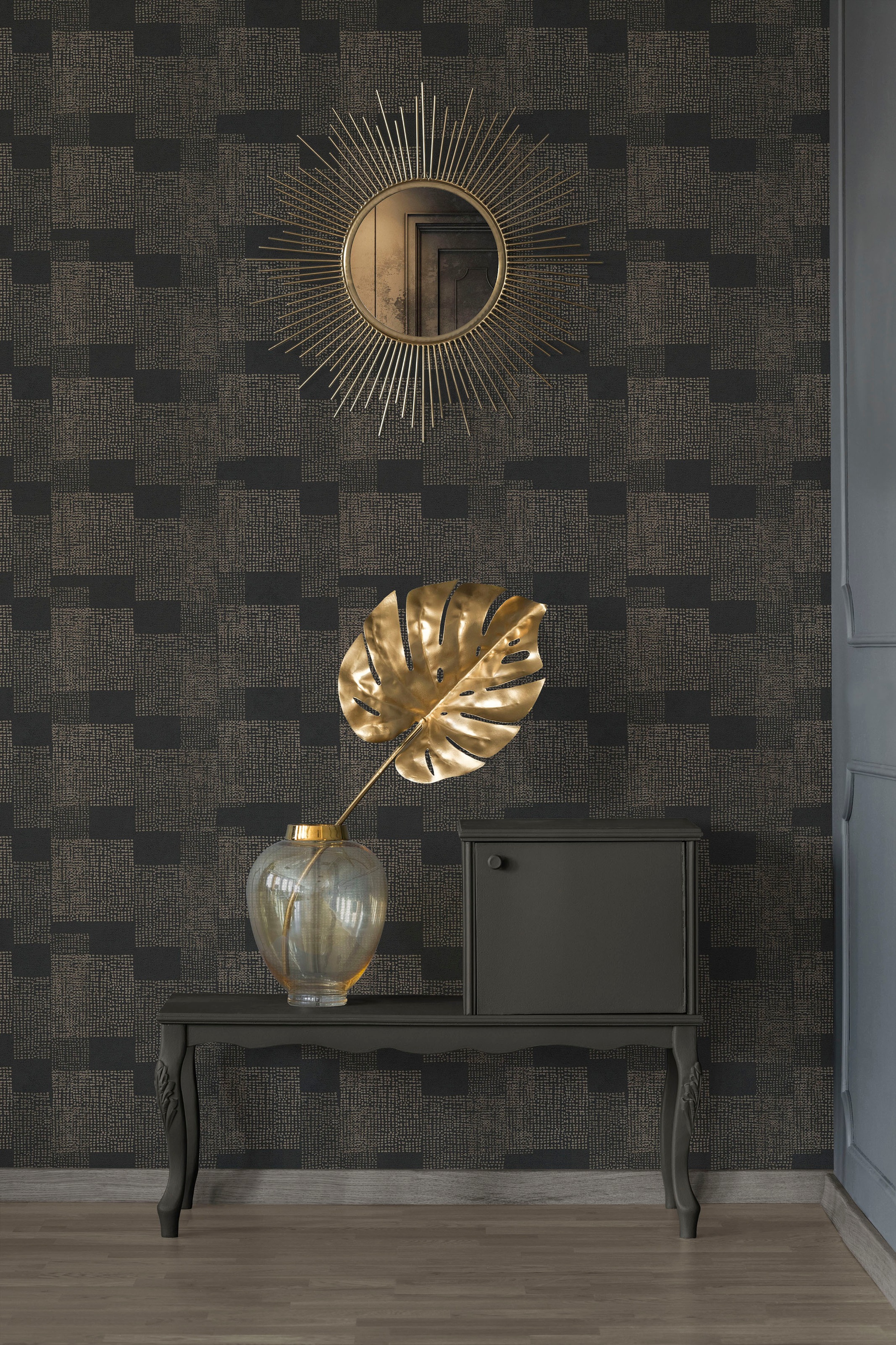 living walls Vliestapete »Desert Lodge«, Gold-Optik-geometrisch-grafisch, Moderne Tapete Geometrisch Tapeten Wohnzimmer Schlafzimmer Küche Optik