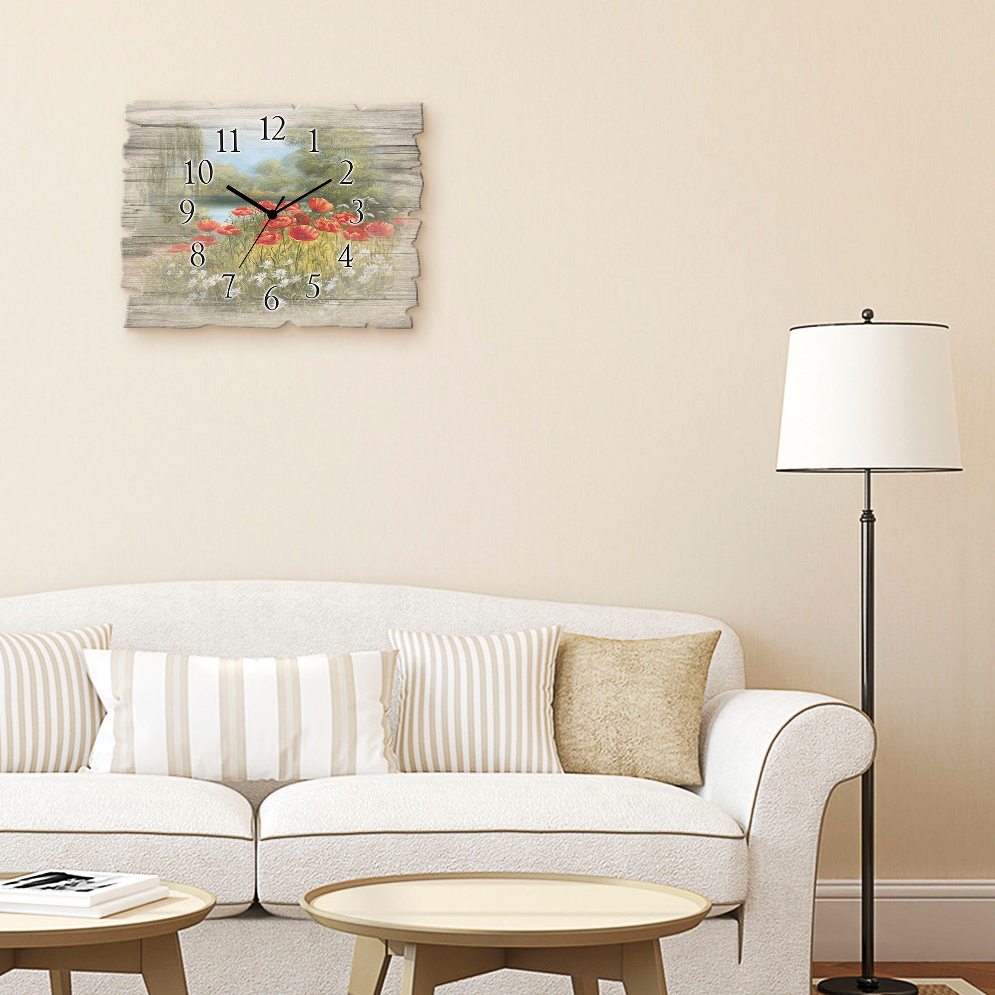 Artland Wanduhr "Mohnwiese" wahlweise mit Quarz- oder Funkuhrwerk, lautlos günstig online kaufen