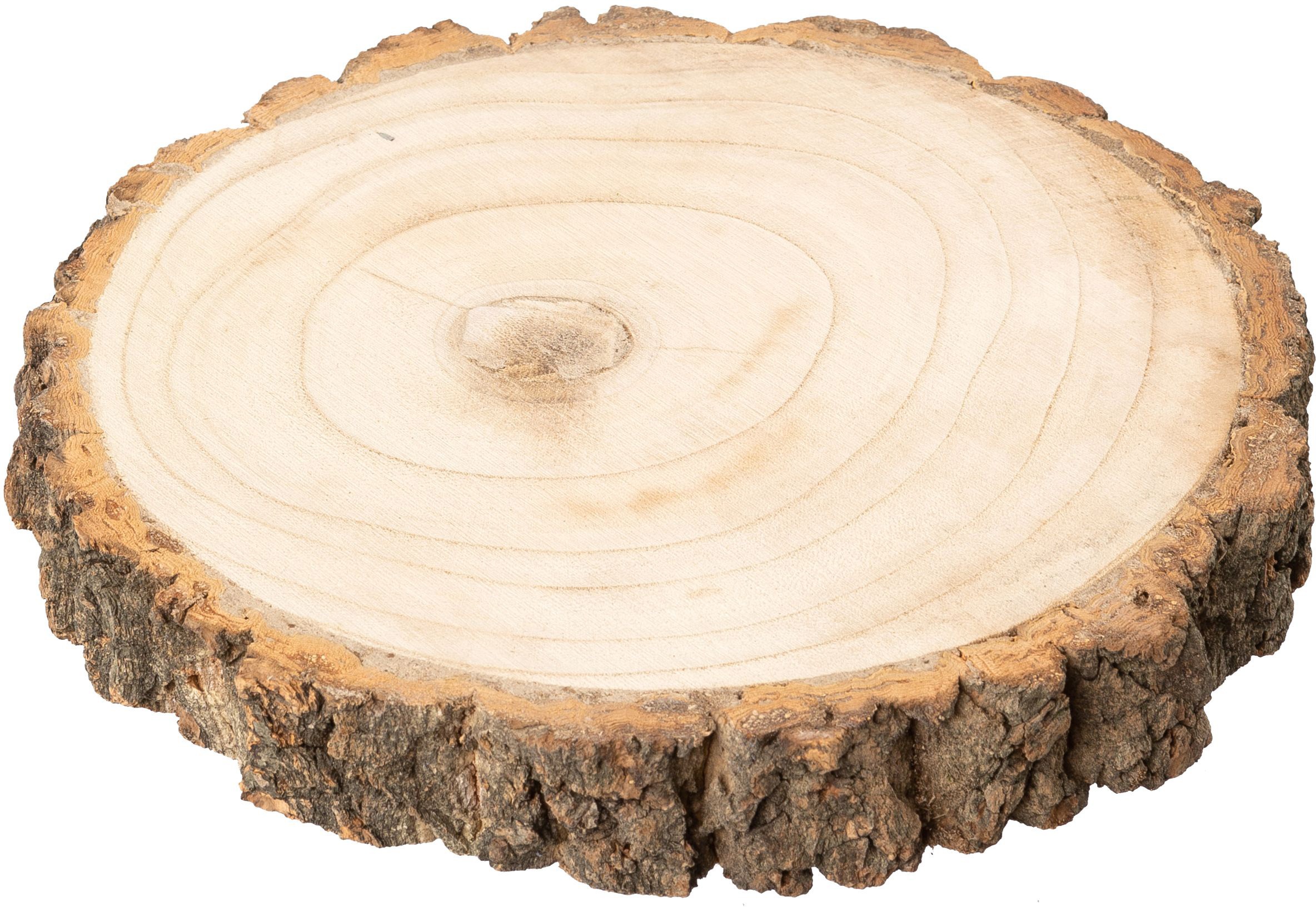 Creativ deco Dekoteller "Weihnachtsdeko" Naturholz-Scheibe - jeder Artikel individuell gemasert