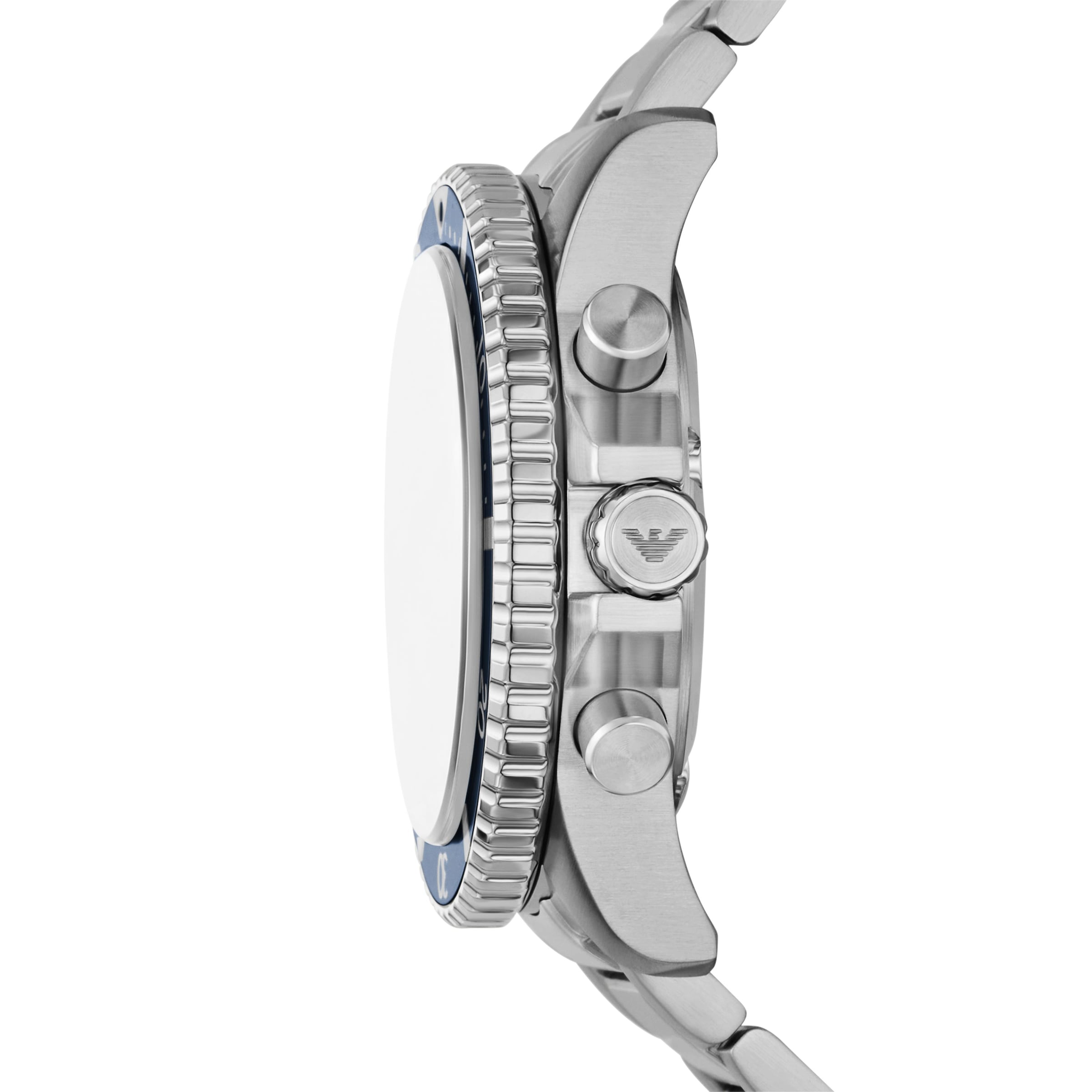 Emporio Armani Chronograph Armbanduhr, Solar, Herrenuhr, Edelstahlarmband, analog, Tag