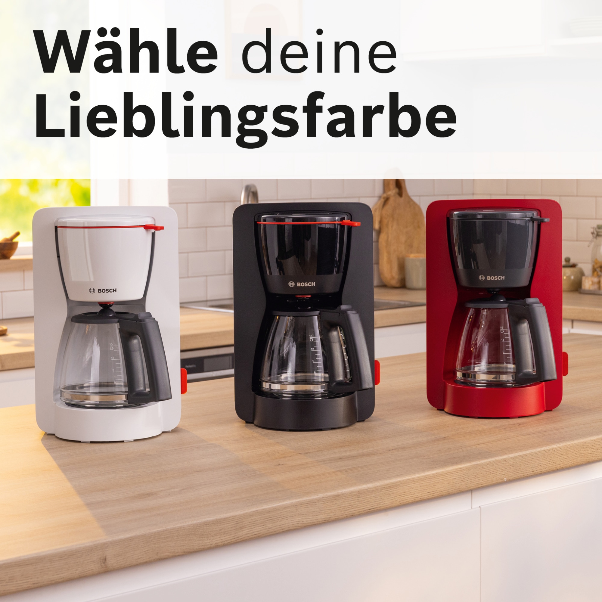 BOSCH Filterkaffeemaschine »MyMoment TKA3M133« 1,25 l Kaffeekanne Papierfilter 1x4 60min Warmhaltefunktion, Aroma intense, Entkalkungsprogramm, 1200 W