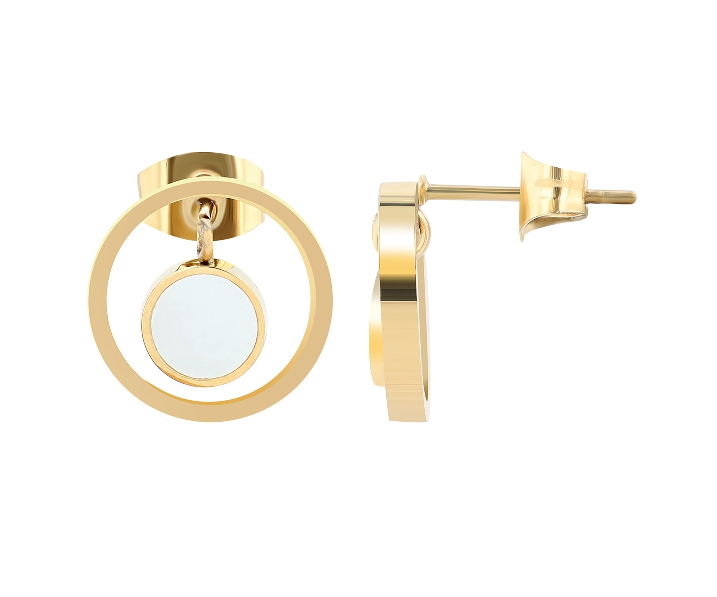 Adelia´s Paar Ohrhänger »Damen Ohrstecker aus Edelstahl mit Perlmutt 1.2 cm«
