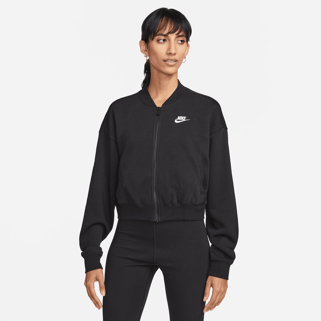 Nike Sportswear Sweatjacke »CLUB FLEECE WOMEN'S OVERSIZED CROPPED FULL-ZIP JACKET«