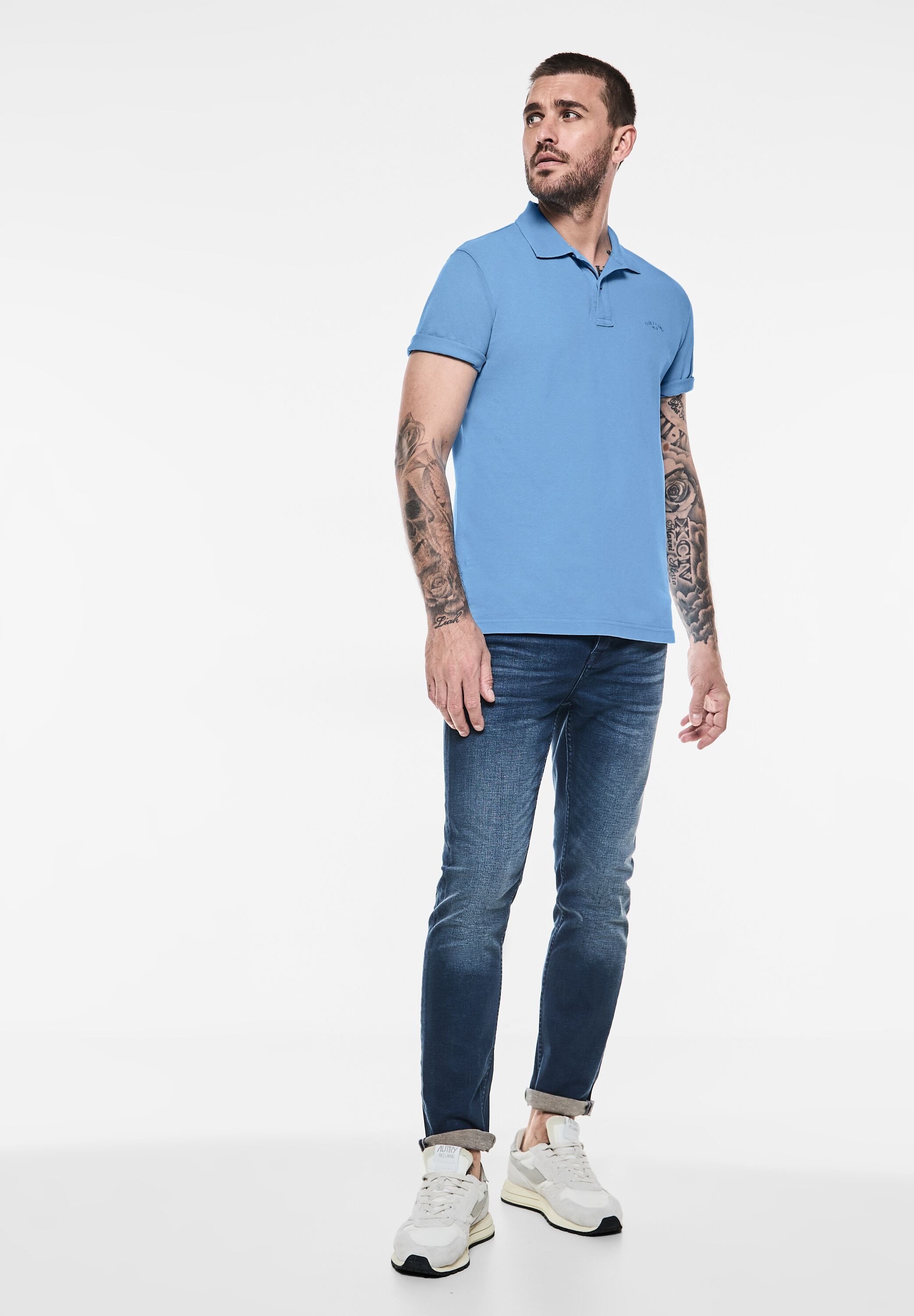 STREET ONE MEN Poloshirt, aus reiner Baumwolle