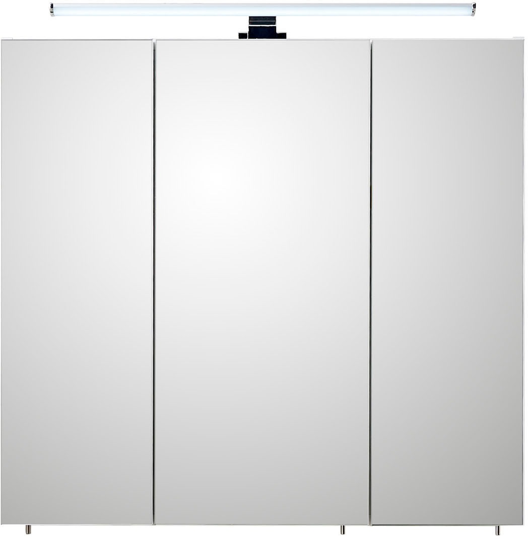 Saphir Badmöbel-Set »Quickset 360 3-teilig, Keramik-Aufsatzbecken mit LED-Spiegelschrank«, (5 St.), mit Midischrank, 5 Türen, 2 Schubladen, inkl. Türdämpfer
