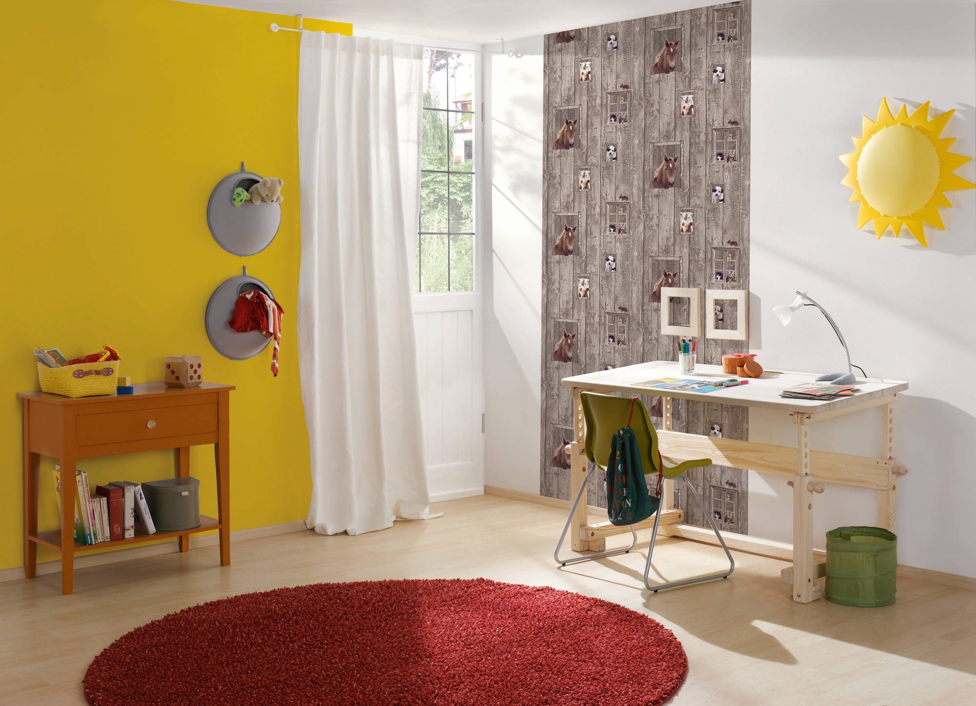 living walls Vliestapete »Little Stars«, Holz-realistisch-gestreift, Kindertapete Tapete Holzoptik Tapeten Kinderzimmer Schlafzimmer Design
