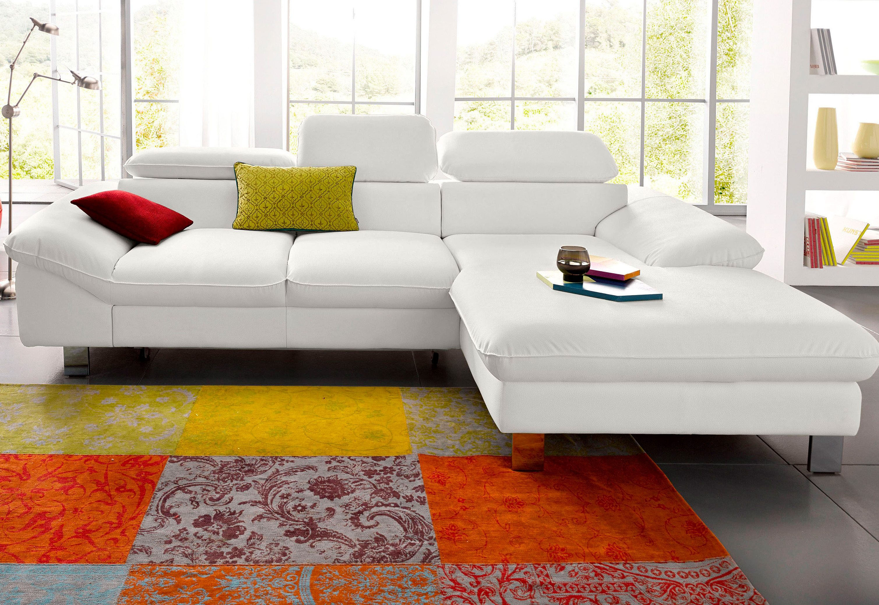 COTTA Ecksofa "Driver L-Form, B:268 cm, moderne Couch mit Wellenunterfederung" Kopfteilverstellung, optional Schlaffunktion & Bettkasten