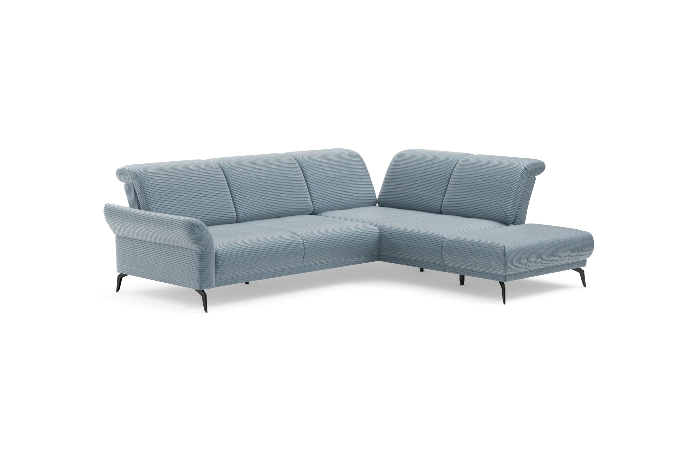 Home affaire Ecksofa »Coco L-Form« Sitztiefen-, Arm- und Kopfteilverstellung, Cord-Bezug, Fußhöhe 15 cm