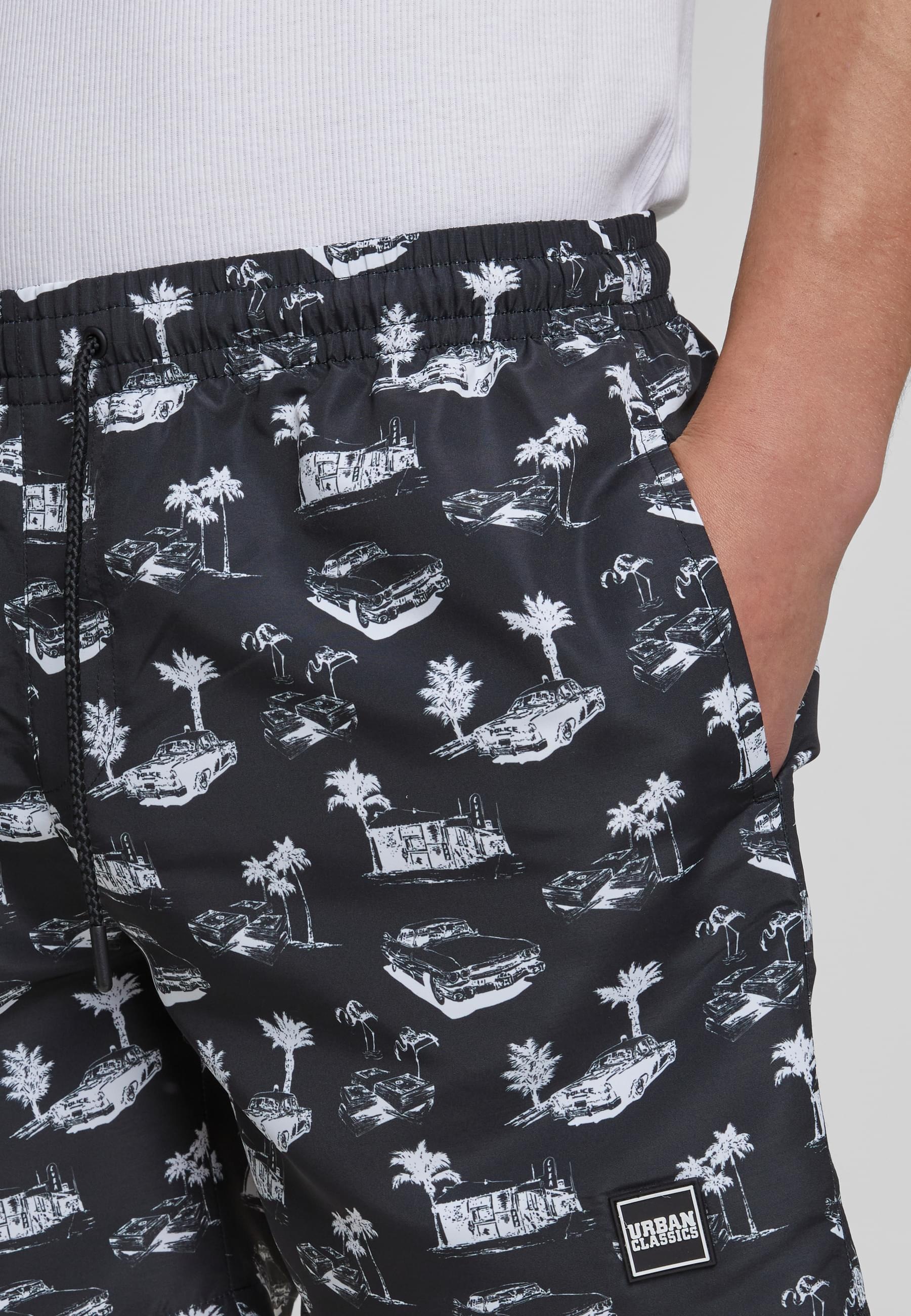 URBAN CLASSICS Badeshorts »Urban Classics Herren Pattern Swim Shorts«