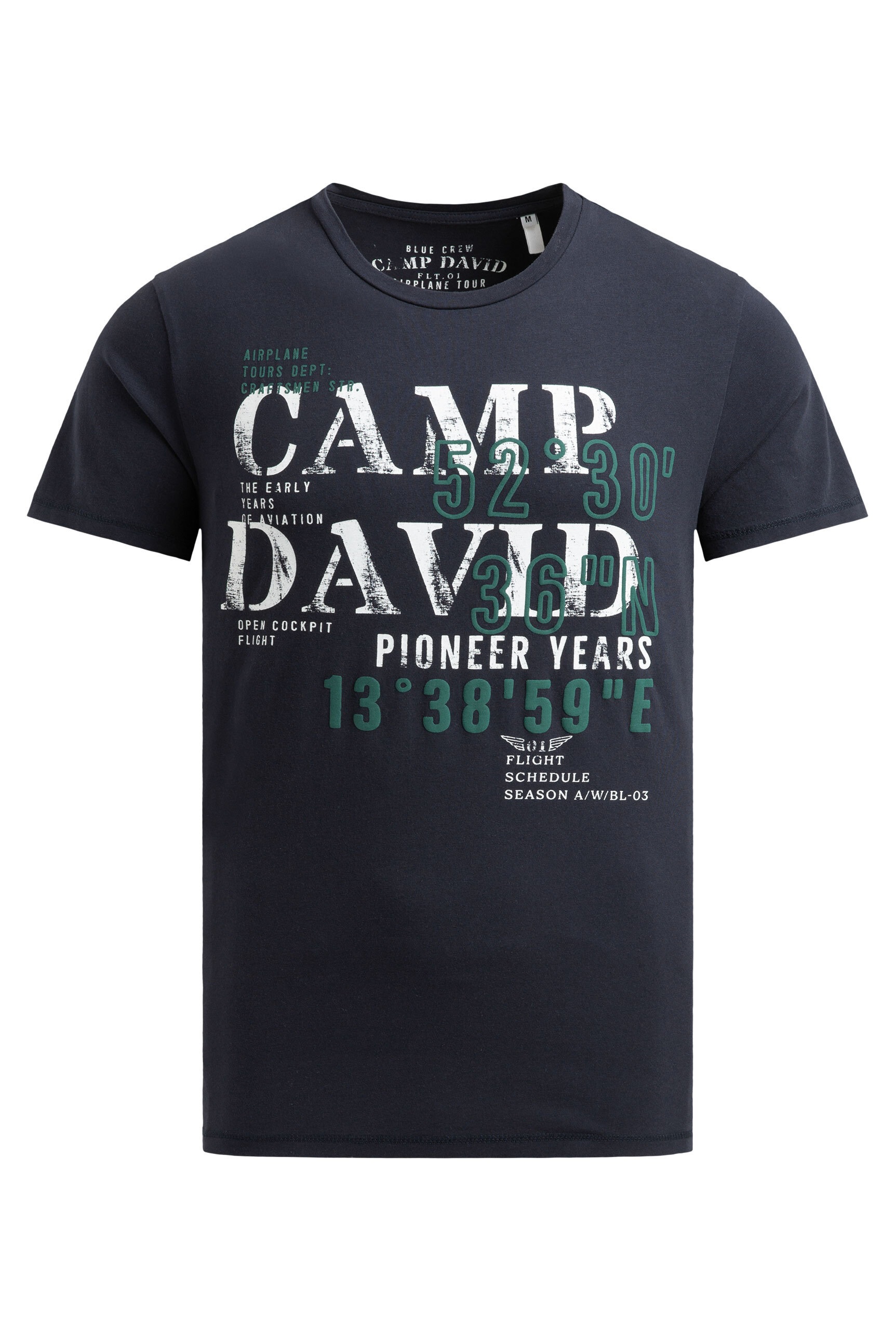 CAMP DAVID Rundhalsshirt, aus Baumwolle