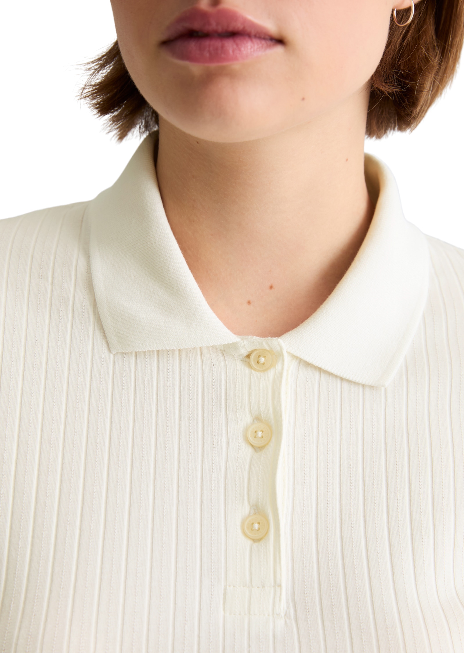 Marc O'Polo DENIM Langarm-Poloshirt »aus Rippjersey«