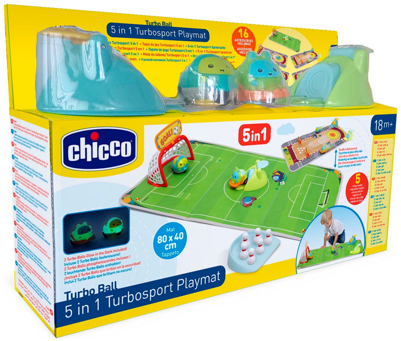 Chicco Spiel »5in1 Sport & Spielmatte – Turbo Ball« mit Fahrzeugen, Turbo-Bällen und umfangreichem Zubehör