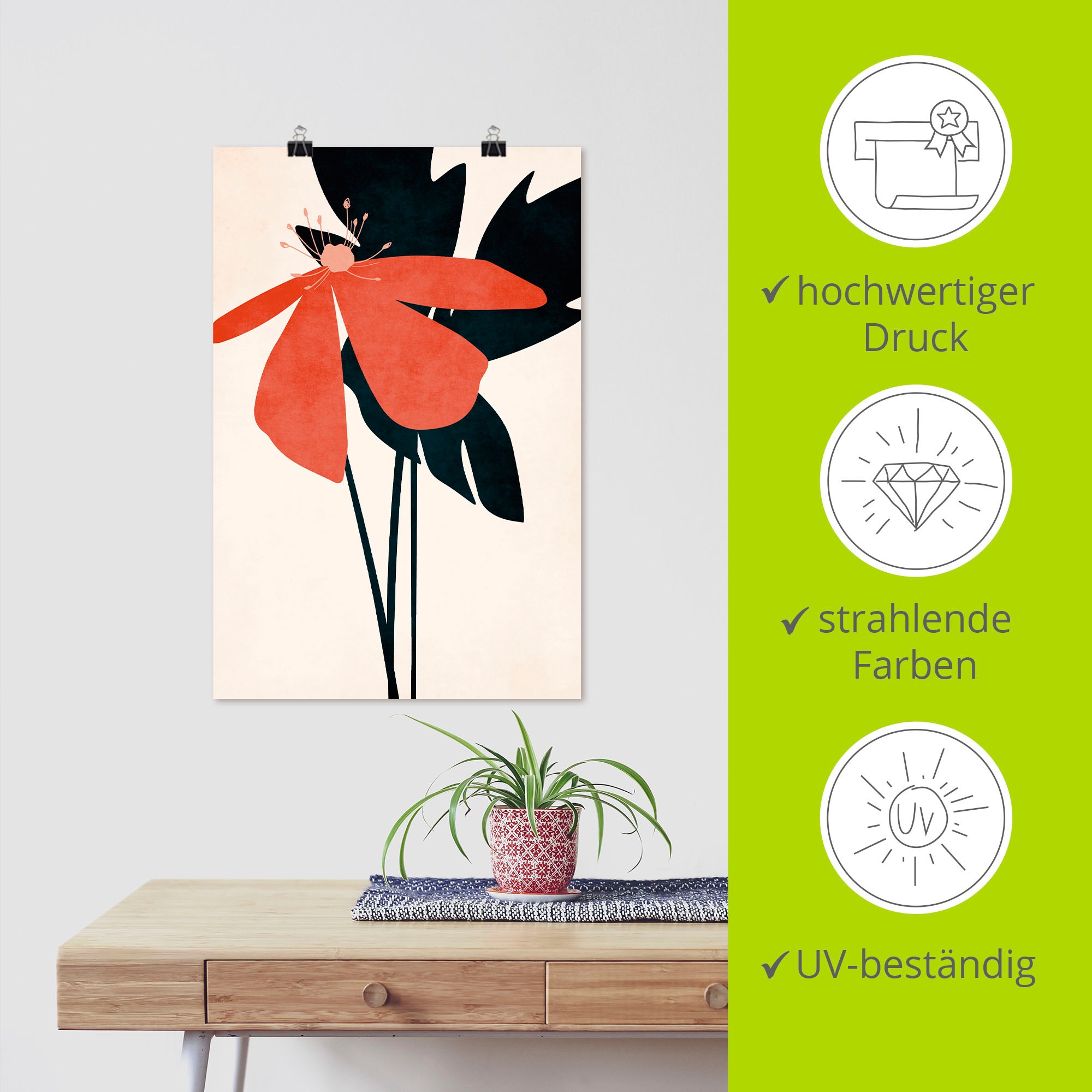 Artland Wandbild »Denke an dich«, Blumenbilder, (1 St.), als Leinwandbild, Poster in verschied. Größen