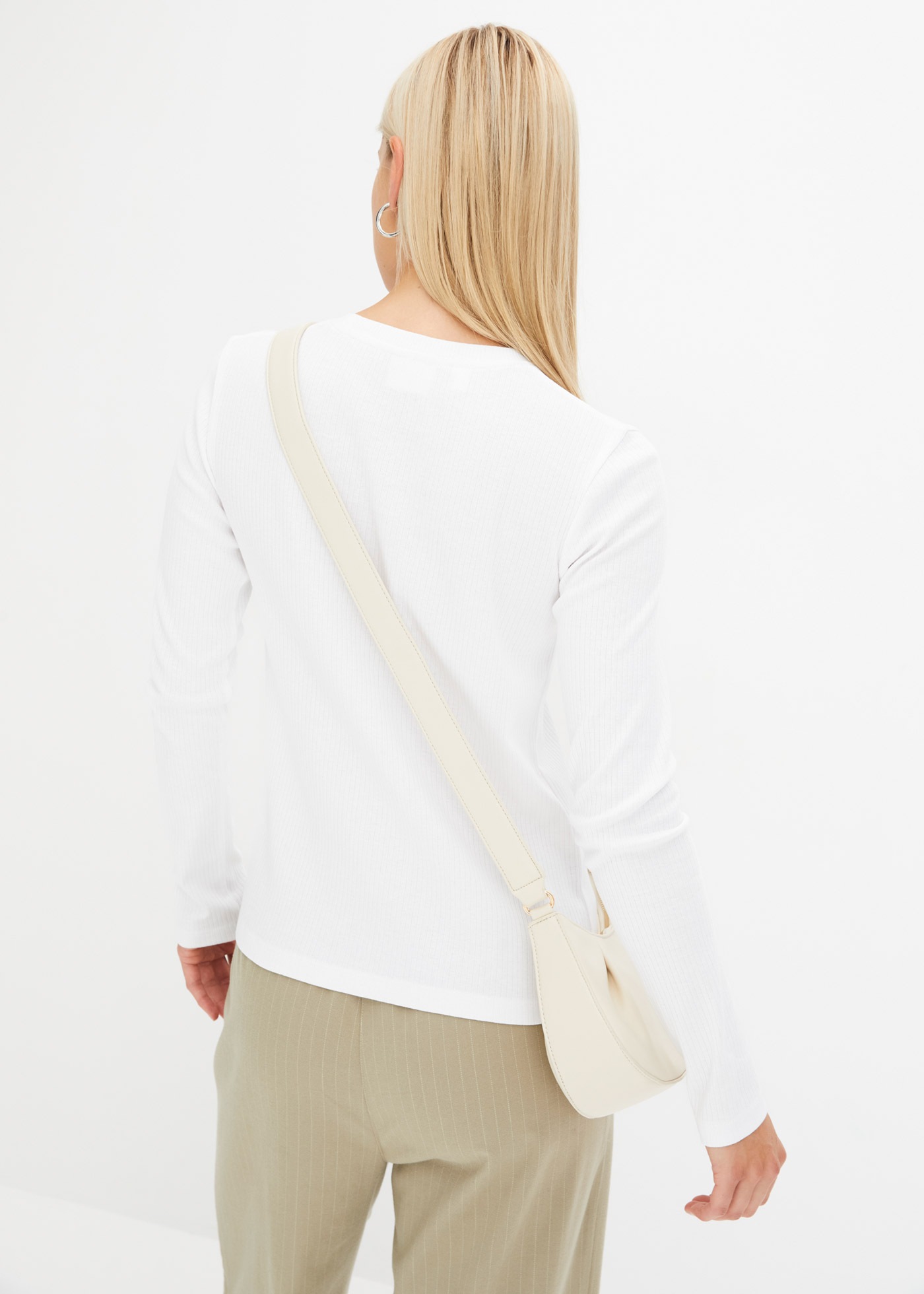 bonprix Langarmshirt "Geripptes Langarmshirt aus reiner Baumwolle" Gerippte günstig online kaufen