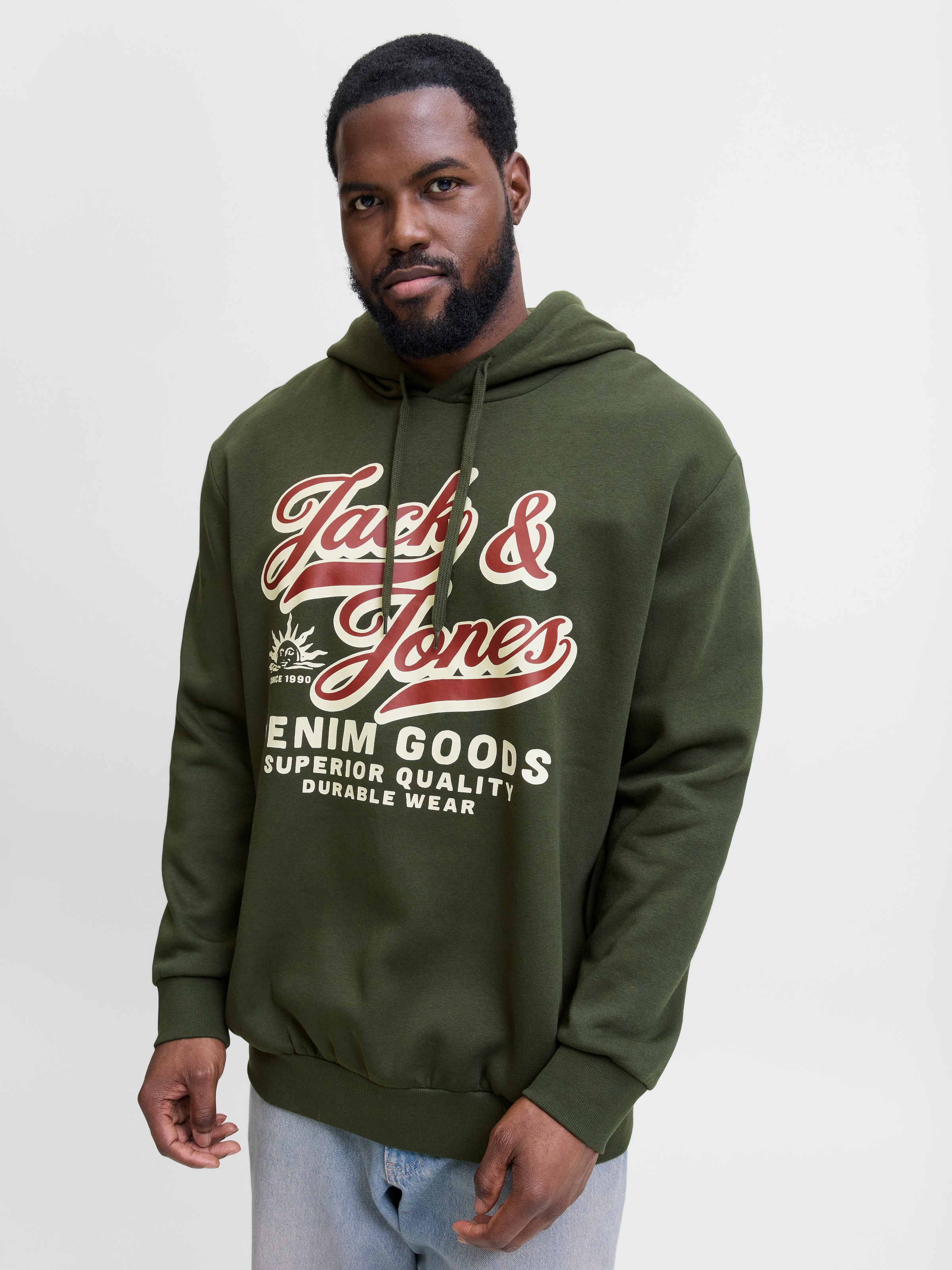 Jack & Jones PlusSize "JJELOGO SWEAT HOOD 2 COL 24/25 NOOS PLS", mit Logo F günstig online kaufen