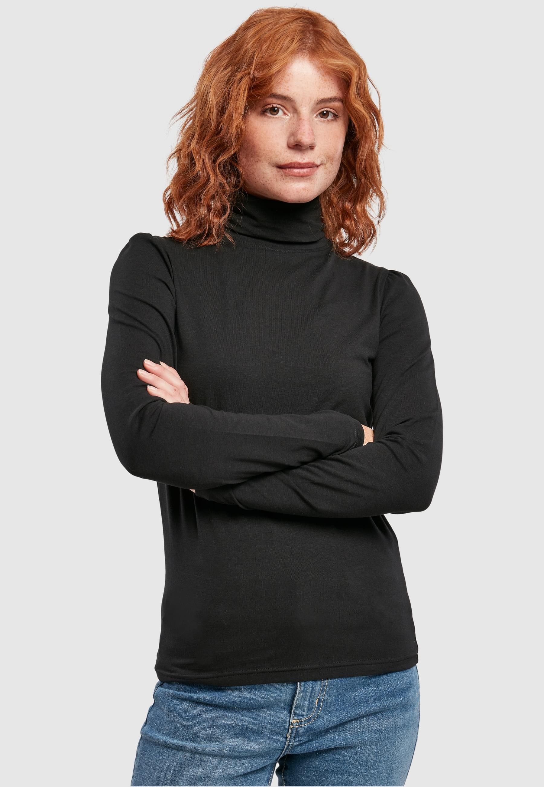 URBAN CLASSICS Langarmshirt »Urban Classics Damen Ladies Puffer Sleeve Turtleneck L/S«, (1 tlg.)