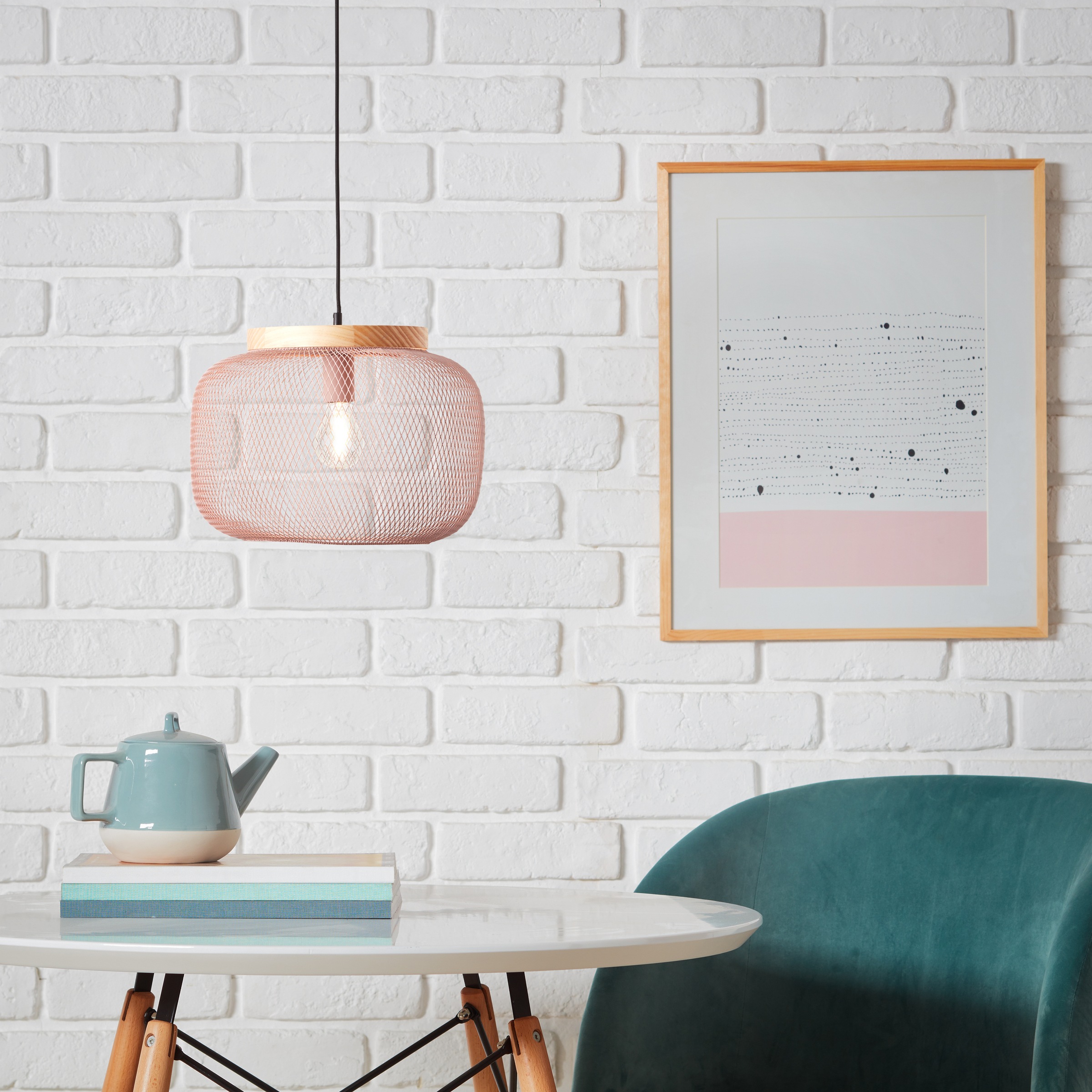 Brilliant Pendelleuchte »Giada«, 1 flammig, Leuchtmittel E27 | ohne Leuchtmittel, Pendelleuchte, 40 cm, E27, kürzbar, Metall/Holz