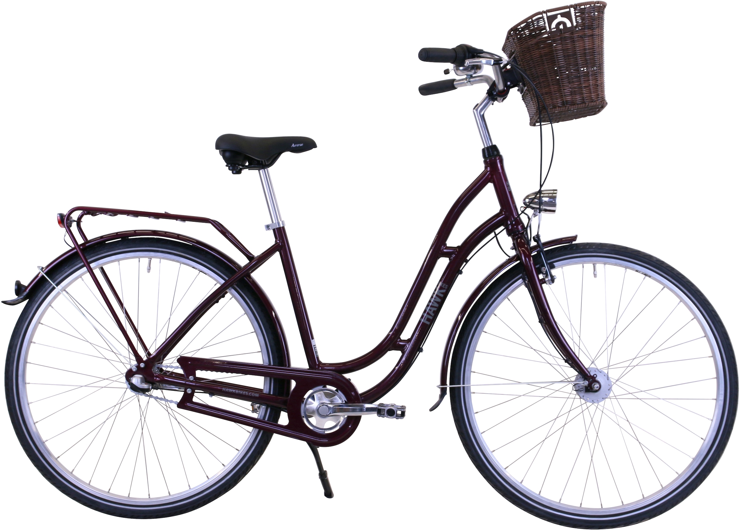 HAWK Bikes Cityrad »HAWK City Classic Joy Bordeaux«, 3 Gang, Shimano, Nexus Schaltwerk, für Damen und Herren