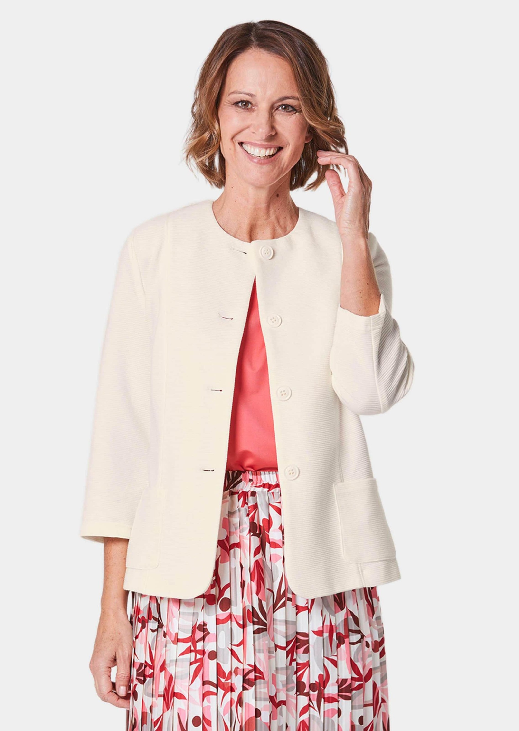 GOLDNER Jackenblazer "Kurzgröße Bequeme Kleiderjacke mit Struktur" günstig online kaufen