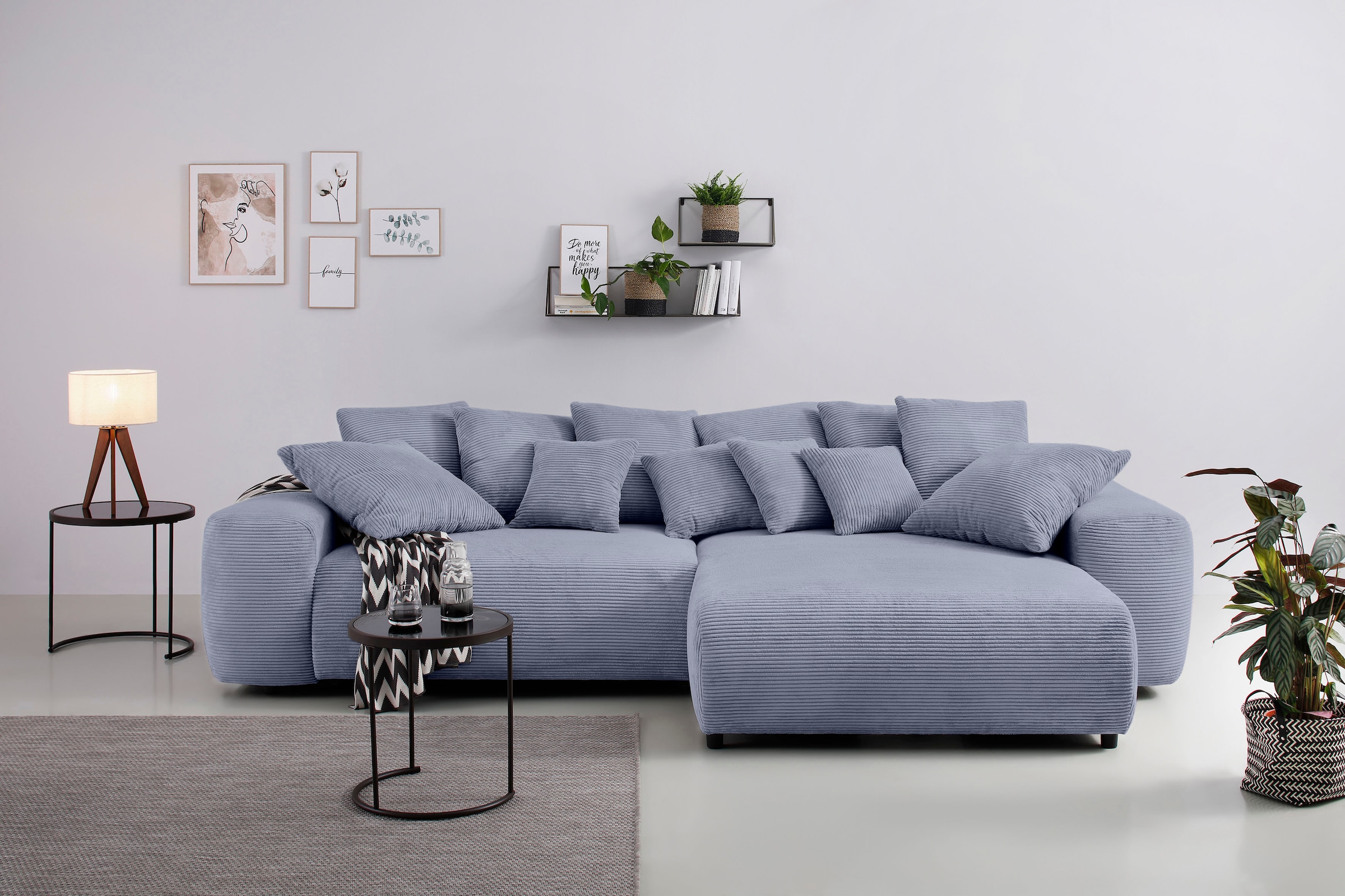 Home affaire Ecksofa Sundance, bei Bettfunktion mit Topper, incl. Zier- und Rückenkissen