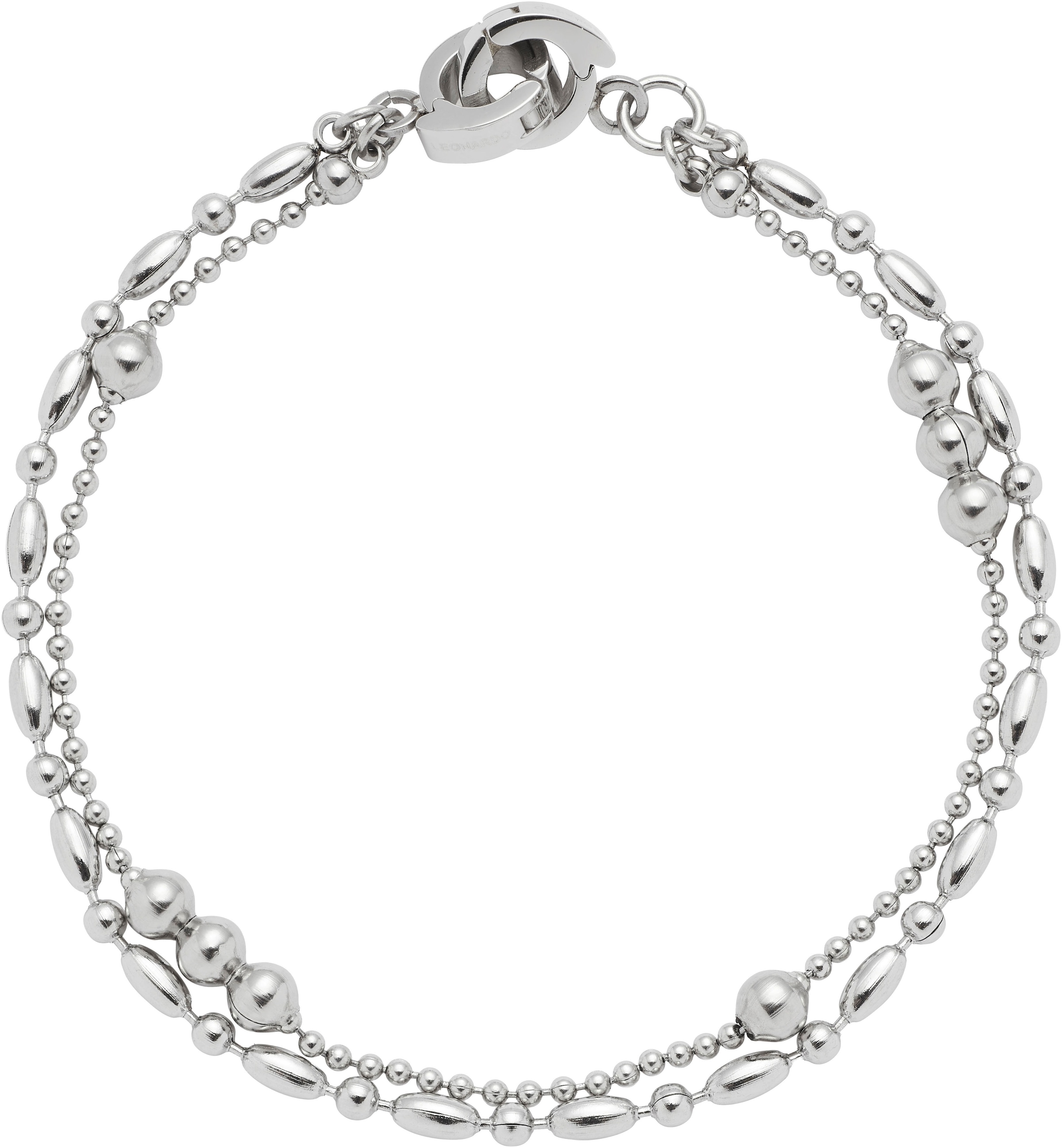 Armband LEONARDO "Ilvi Clip&Mix", silber (edelstahlfarben), Armbänder, Damen, 18,5cm, Edelstahl, Armband