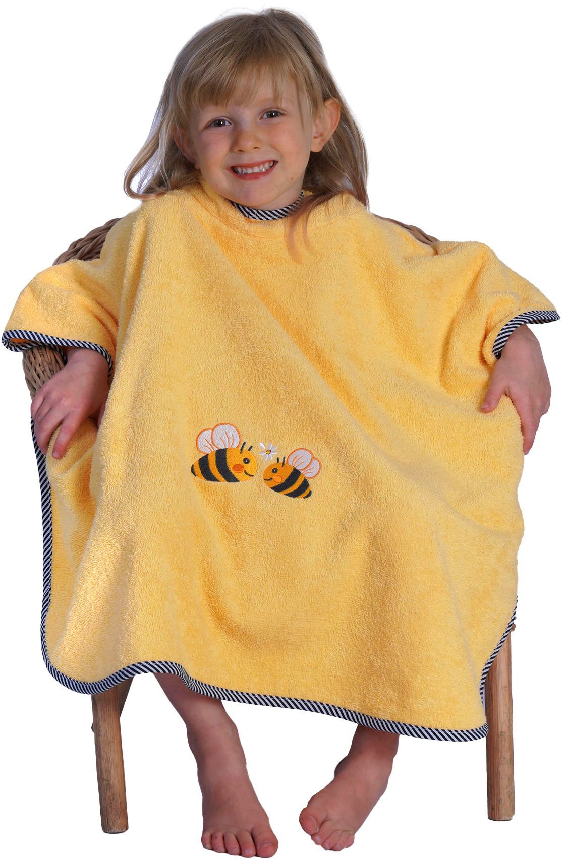 Wörner Badeponcho "Bienen" 1 tlg., Poncho, Baden, Strand, Kapuze, Biene, ma günstig online kaufen